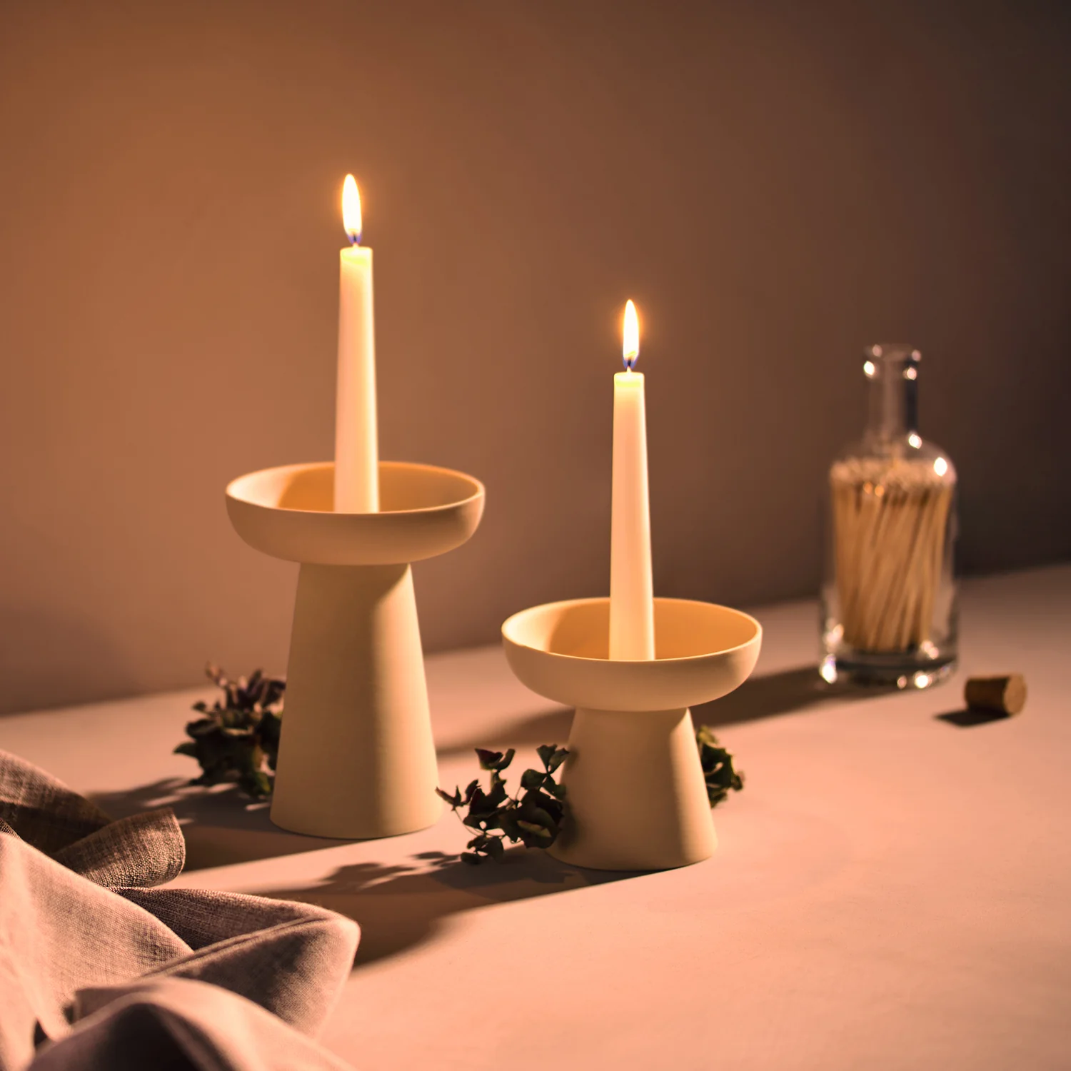 aery living | porcini candle holder large | cream - LC - Image 4