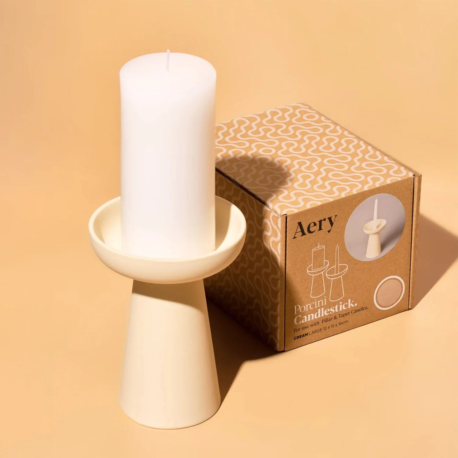 aery living | porcini candle holder large | cream - LC - Image 5