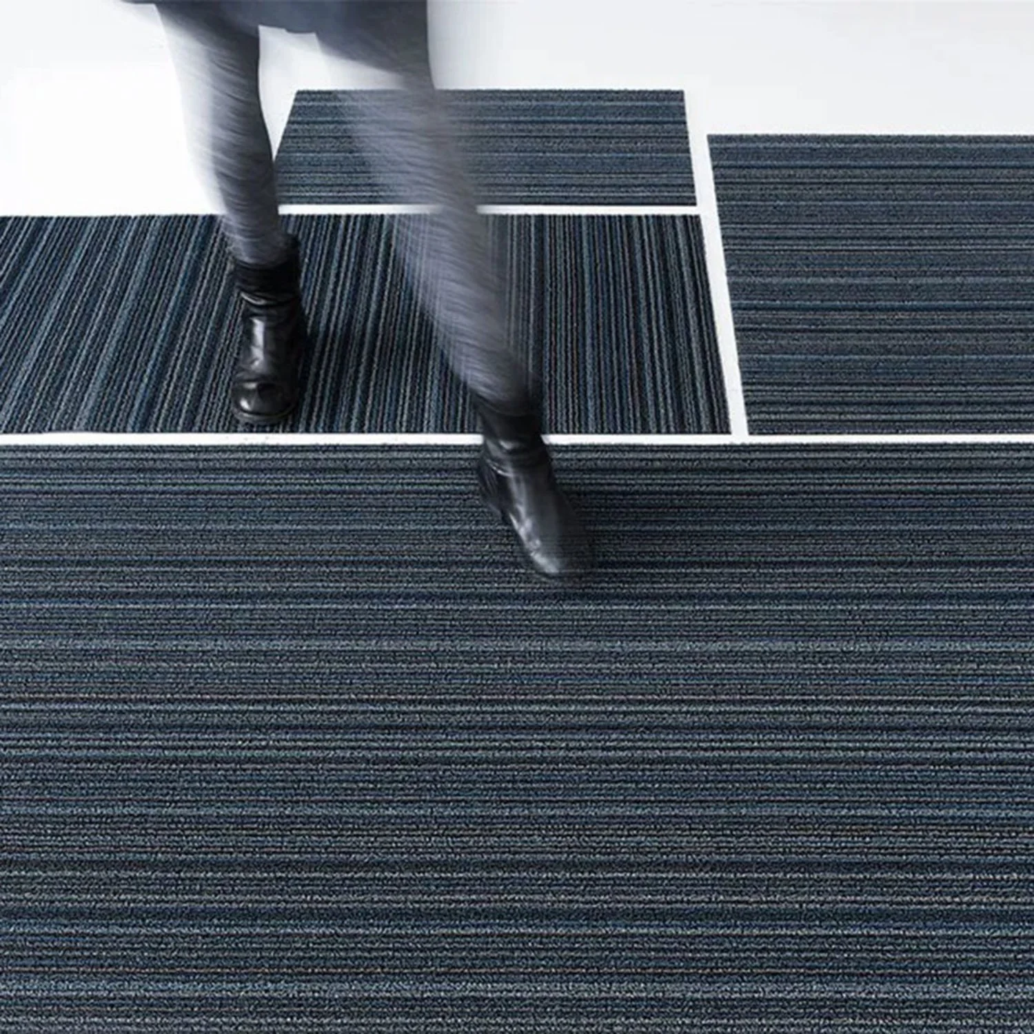 chilewich | shag doormat 46x71cm (18x28") | skinny stripe blue - Image 4