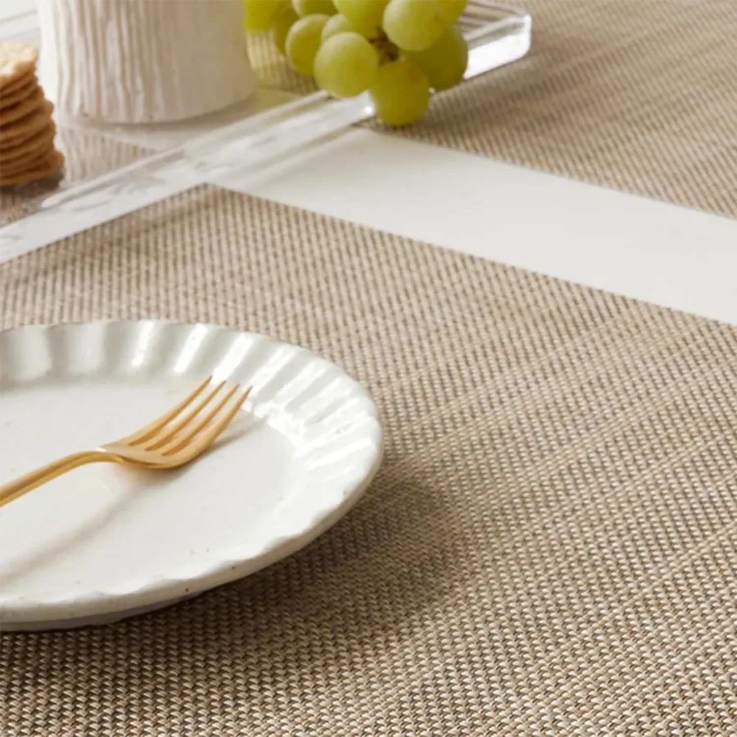 chilewich | placemat rectangle | mini basketweave parchment - Image 3
