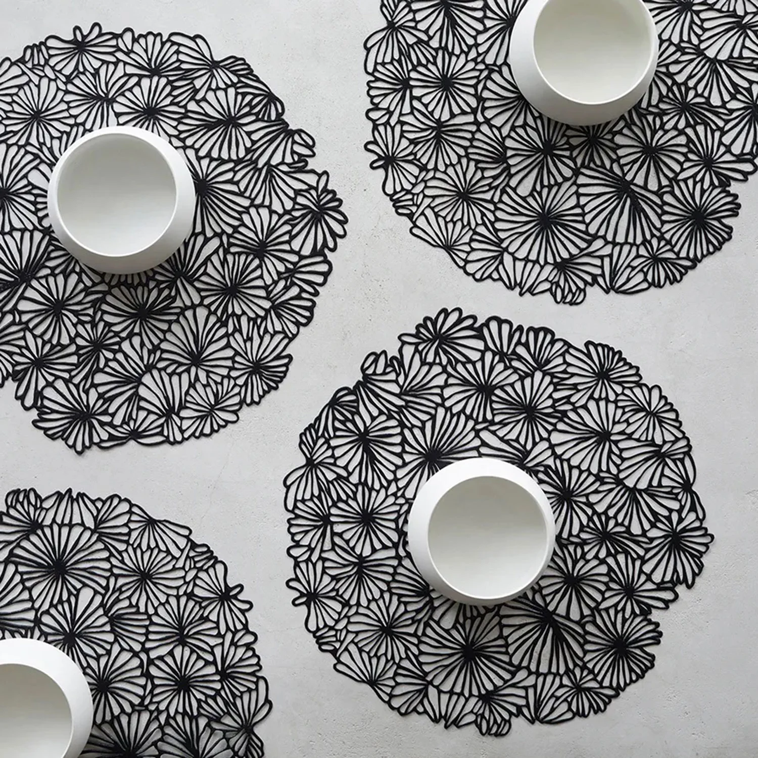 chilewich | placemat round | daisy black - Image 2