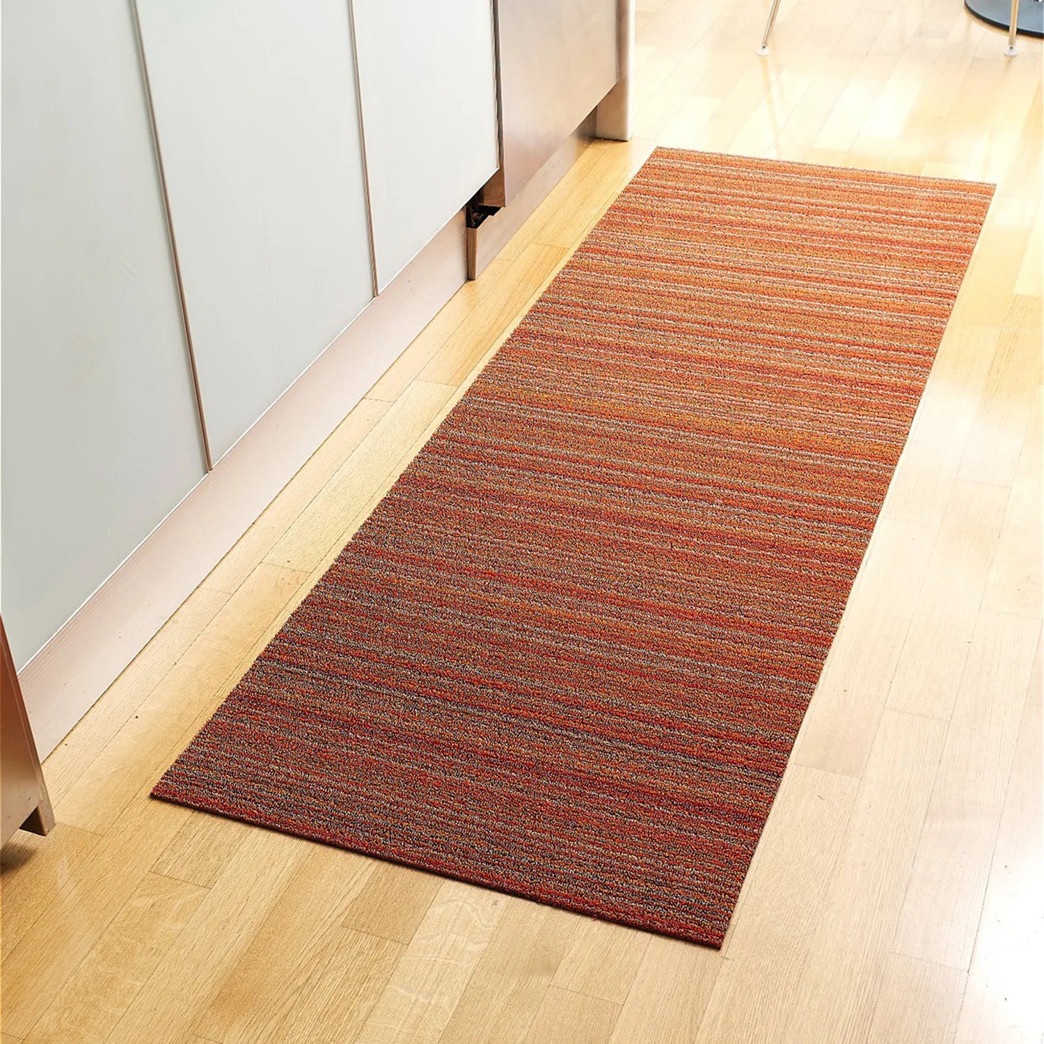 chilewich | shag runner mat 61x183cm (24x72") | skinny stripe orange - Image 3