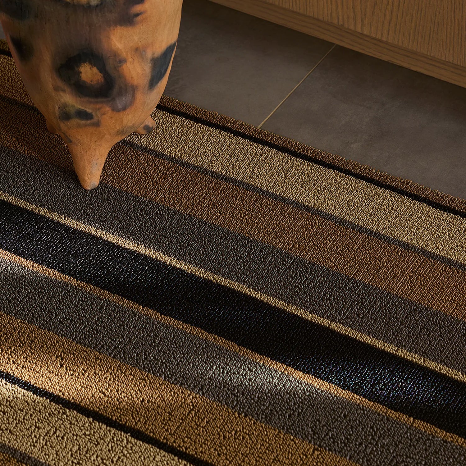chilewich | shag runner mat 61x183cm (24x36") | bolt stripe honey - Image 5