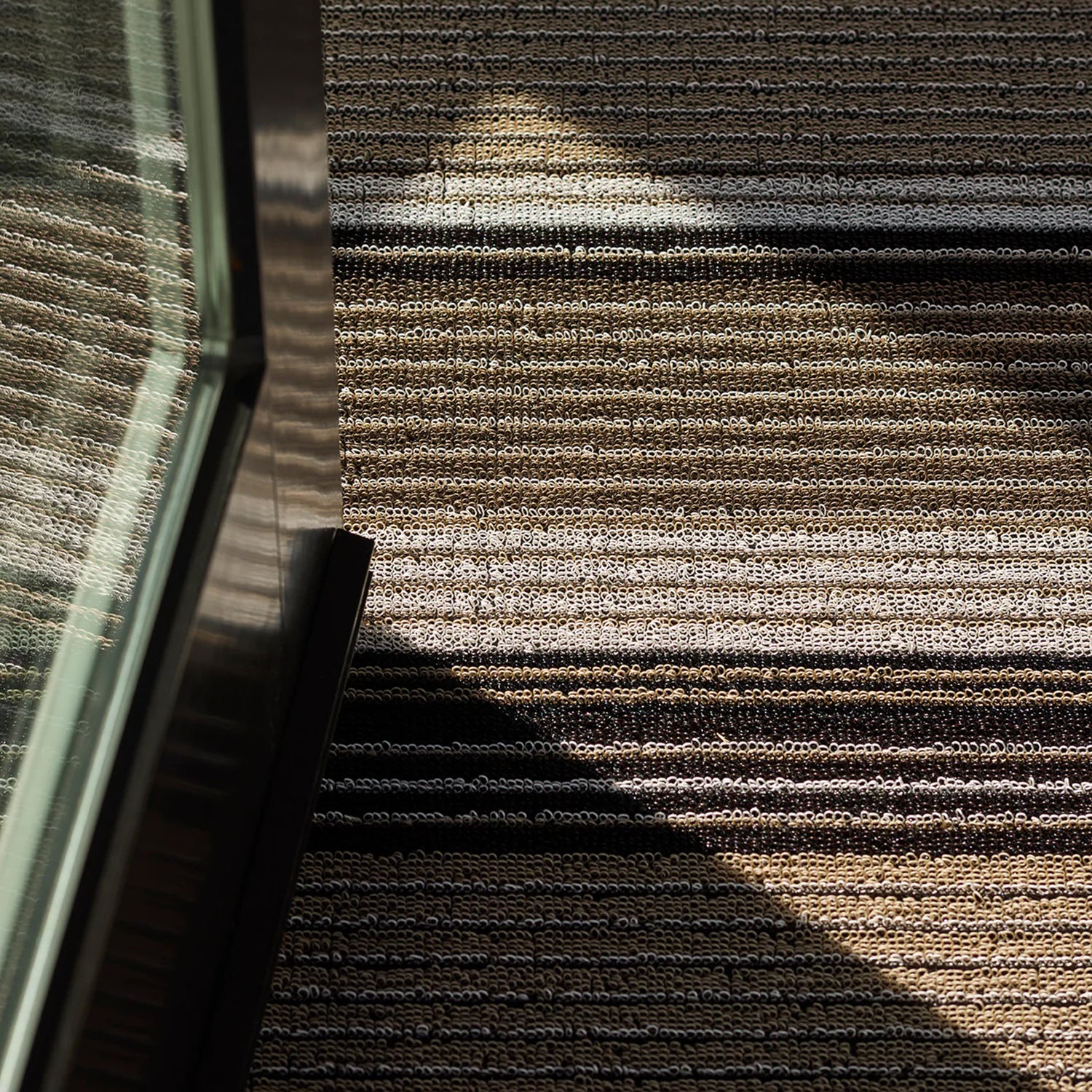 chilewich | shag doormat 46x71cm (18x28") | pleat stripe oyster - Image 4