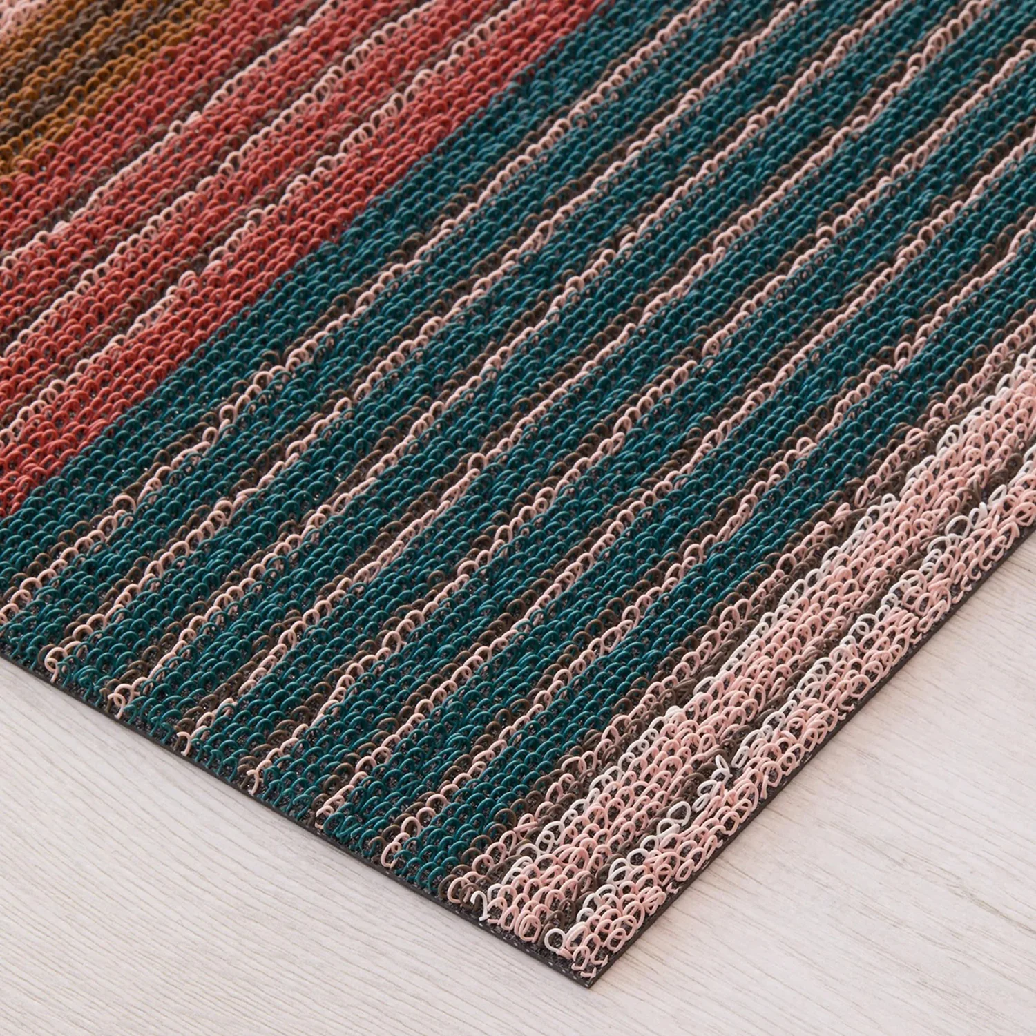 chilewich | shag doormat 46x71cm (18x28") | pleat stripe raspberry - Image 4