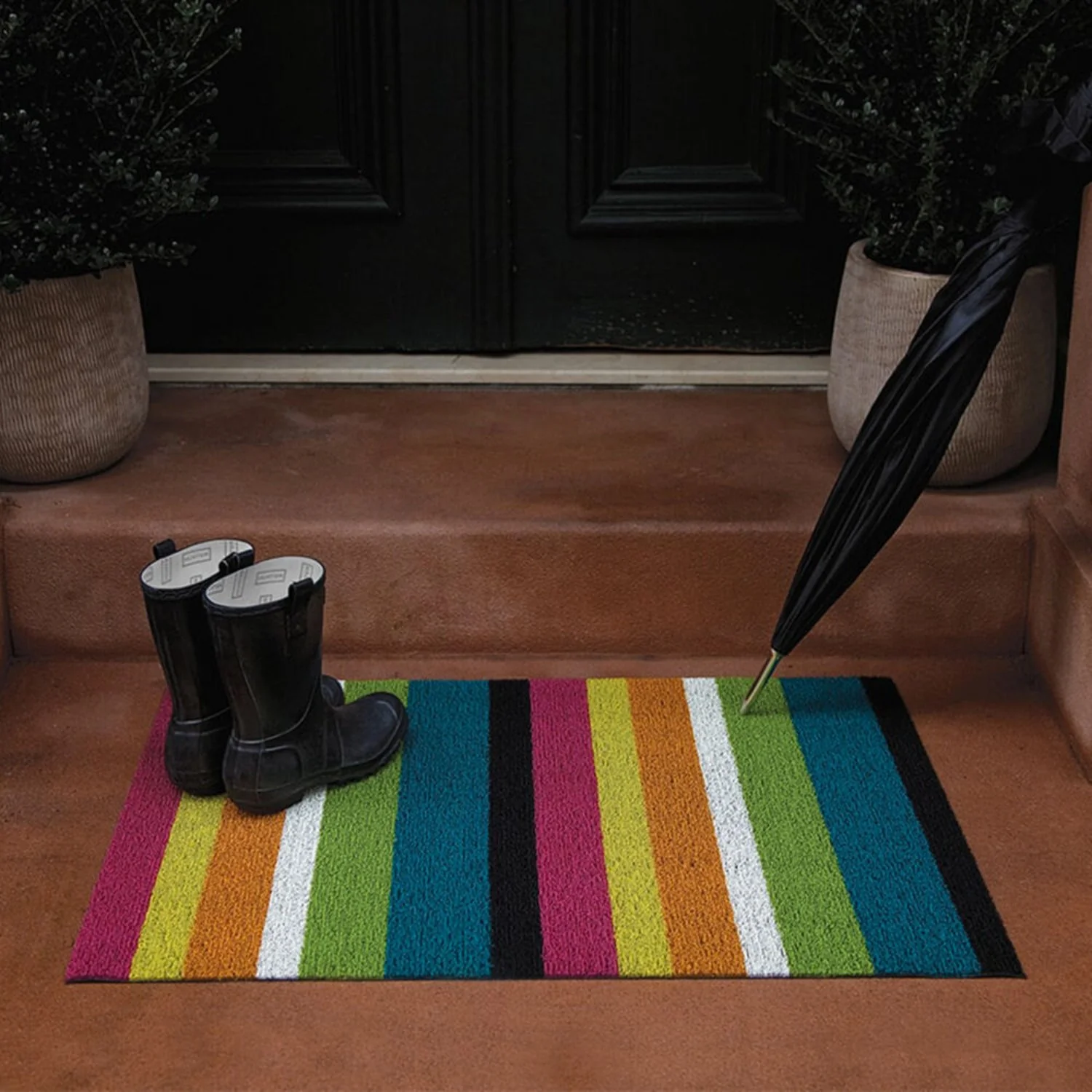 chilewich | shag utility doormat 61x91cm (24x36") | bold stripe multi - Image 2