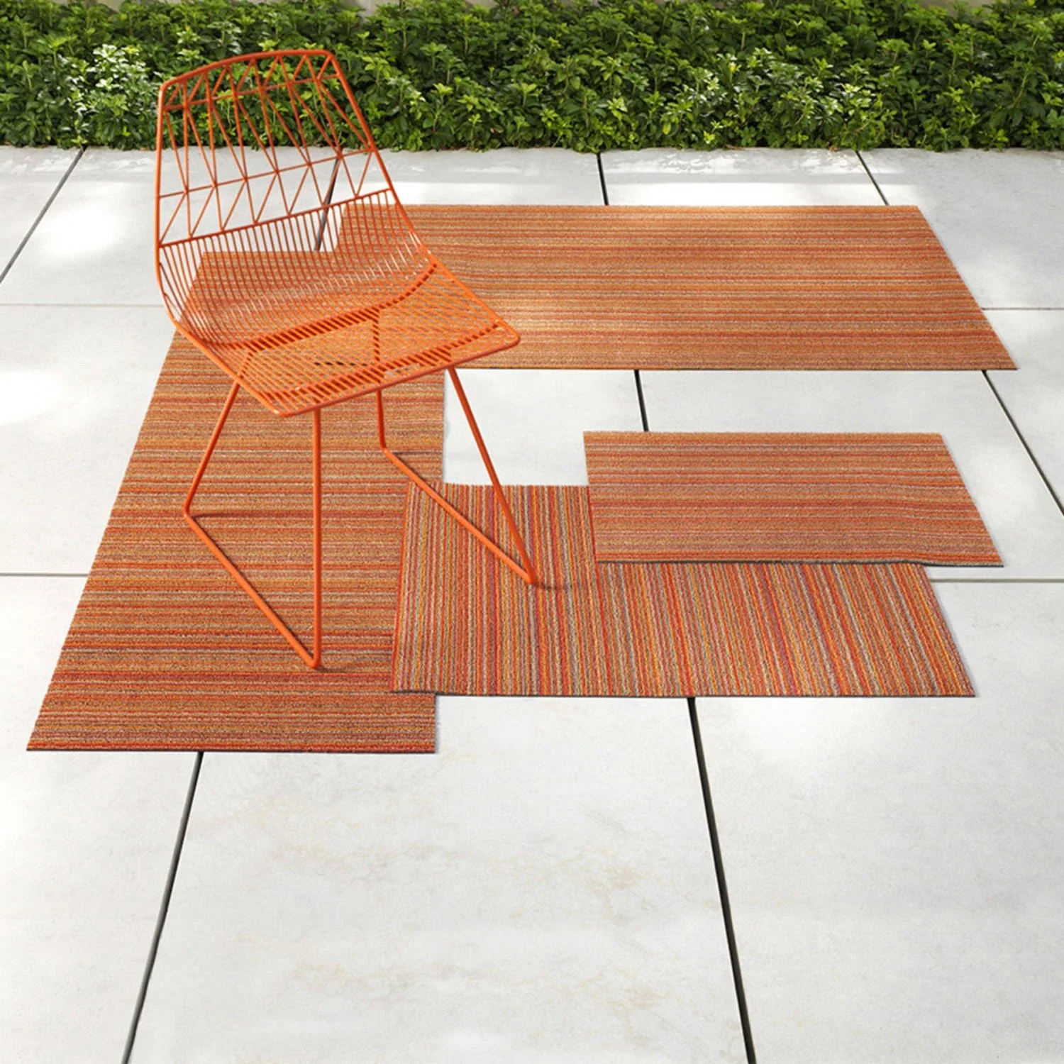 chilewich | shag utility doormat 61x91cm (24x36") | skinny stripe orange - Image 2