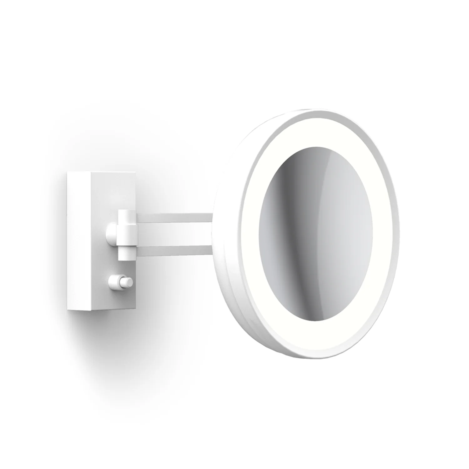 decor walther | CORNER series | illuminated wall mirror with 7x magnification | matte white