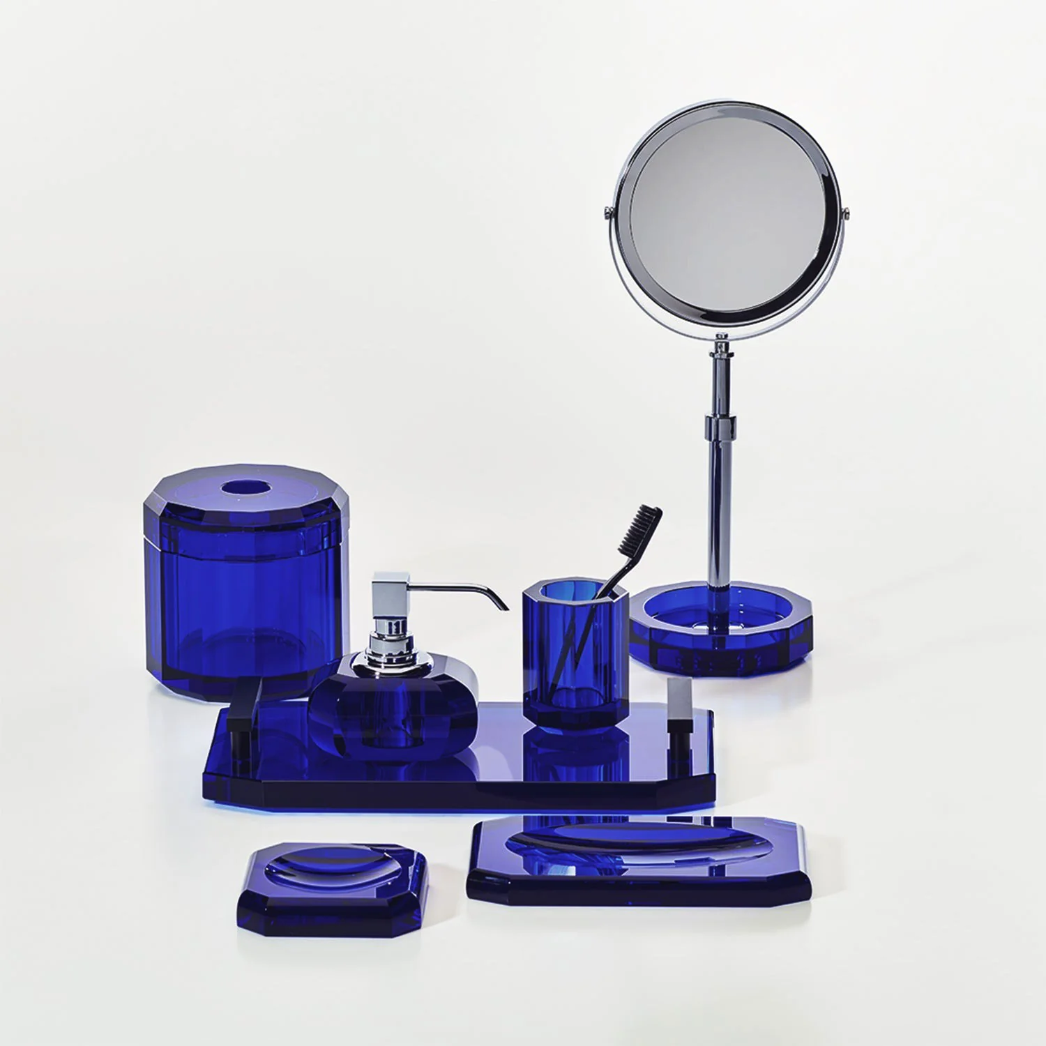 decor walther | KRISTALL series | soap dispenser polished | capri blue + chrome - Image 2