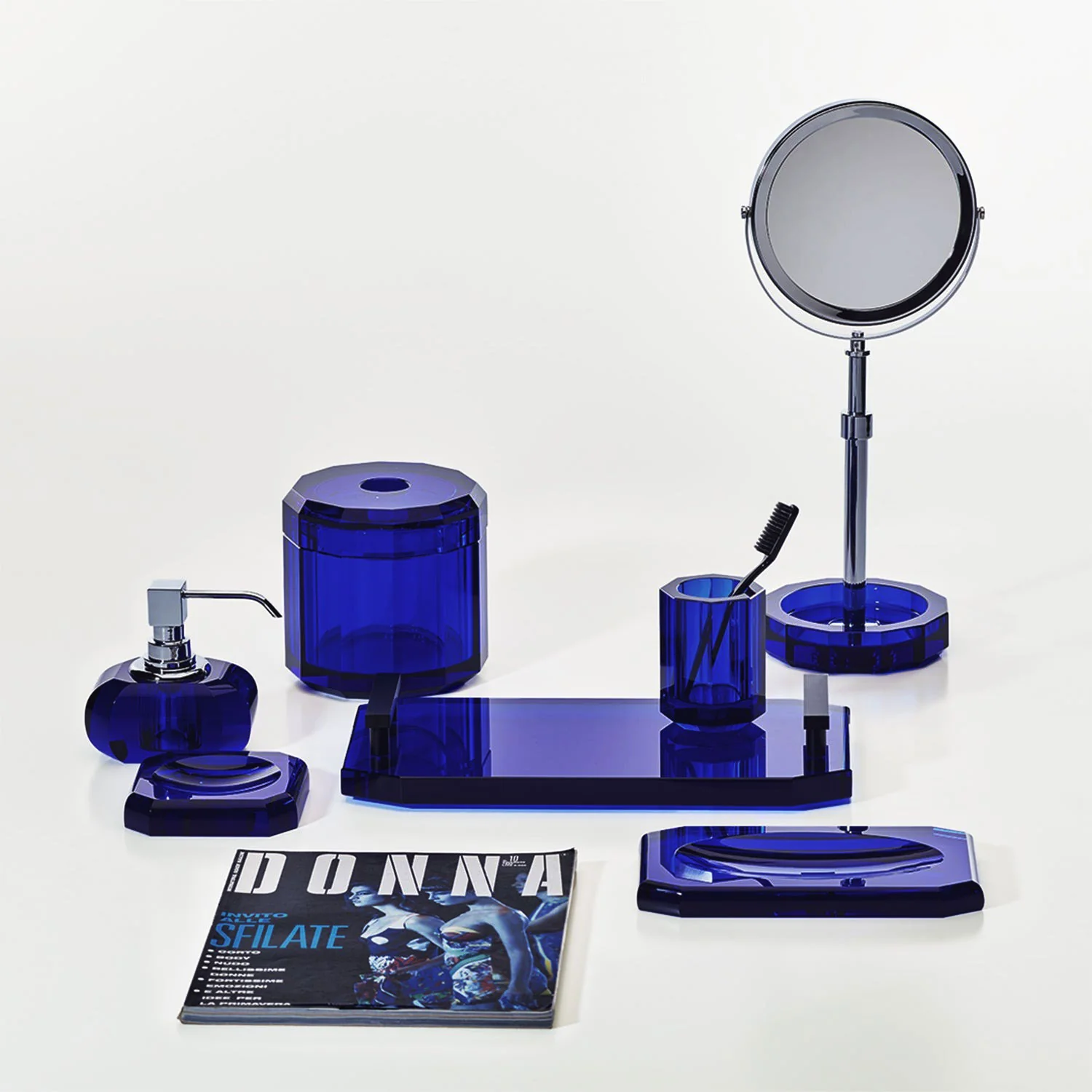 decor walther | KRISTALL series | soap dispenser polished | capri blue + chrome - Image 3