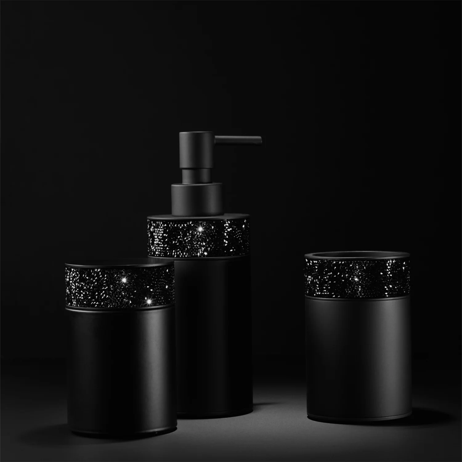 decor walther | ROCKS series | box without lid | matte black + swarovski crystals - Image 2