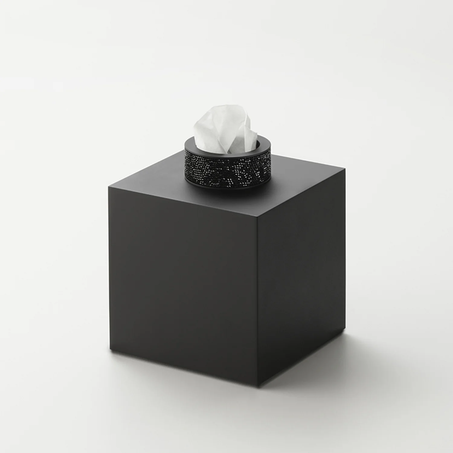 decor walther | ROCKS series | tissue box | matte black + swarovski crystals - Image 3