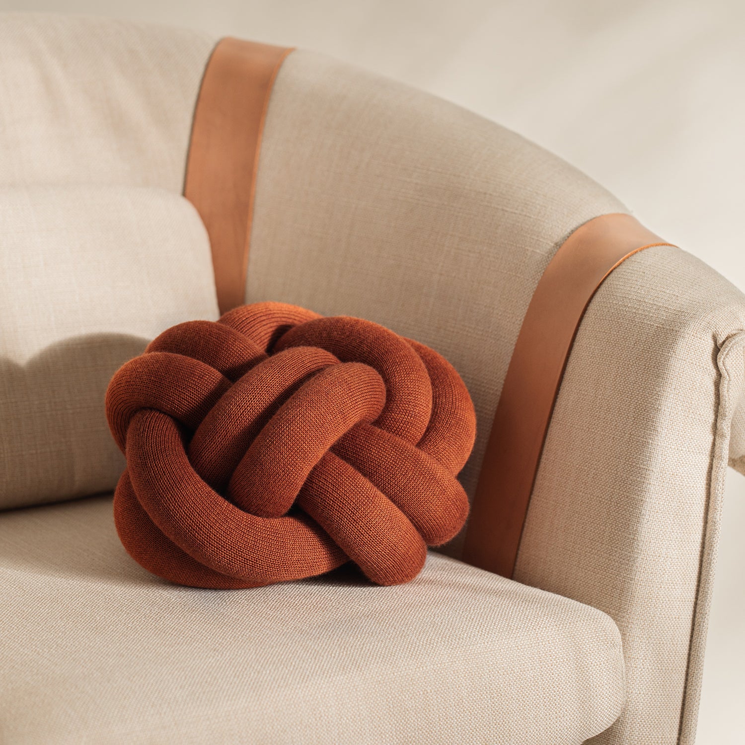design house stockholm | knot cushion | ochre - Image 2