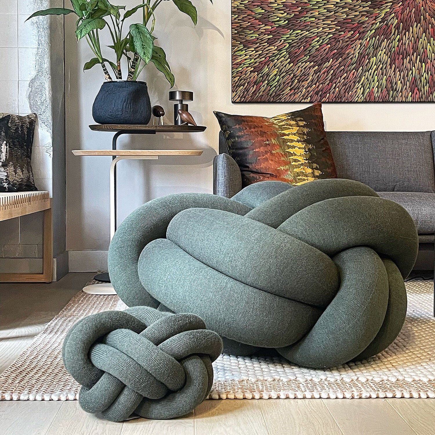design house stockholm | knot seat cushion XL | forest green - Image 4