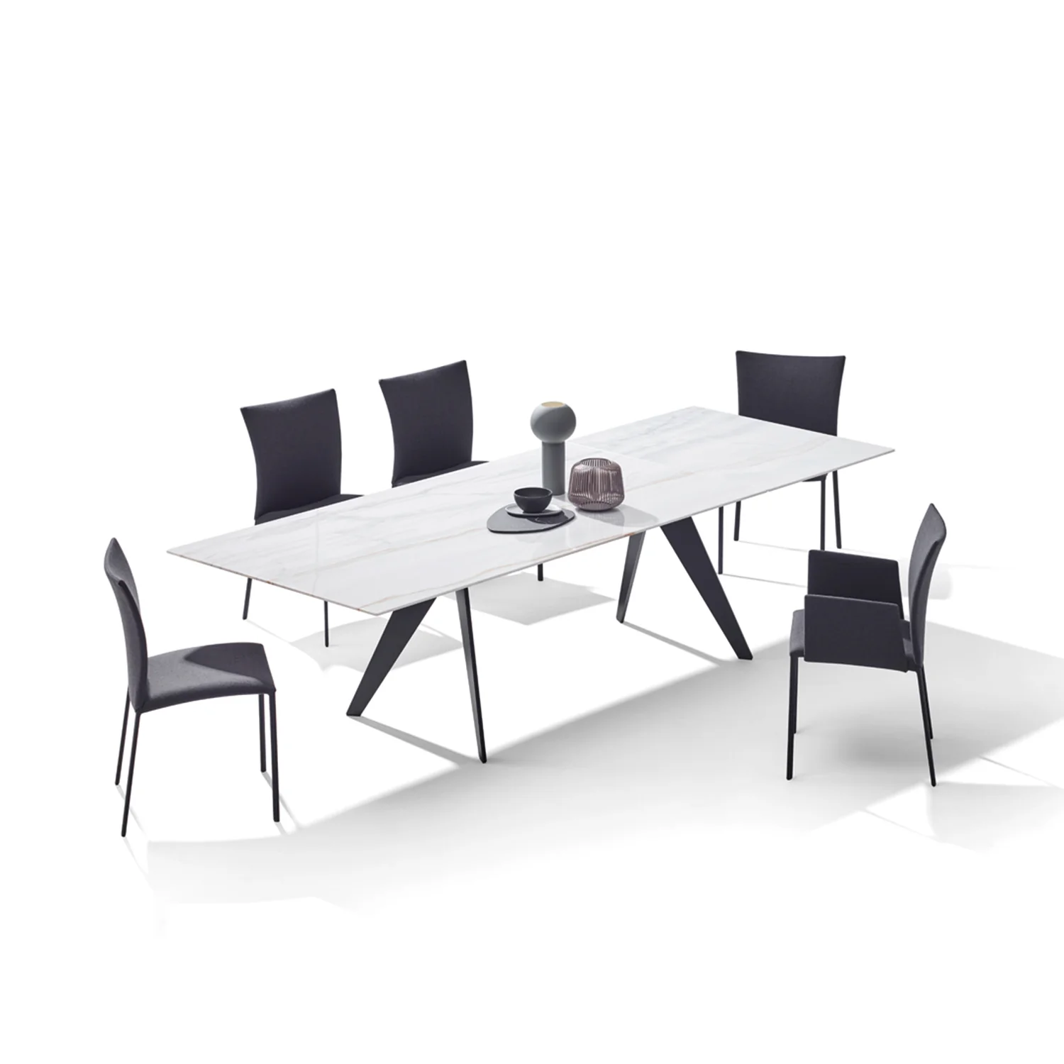 draenert | atlas table | swivel extension | belvedere stone + black base 200/280x105cm - Image 25