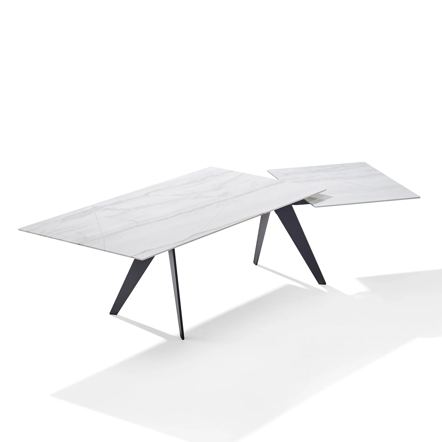 draenert | atlas table | swivel extension | belvedere stone + black base 200/280x105cm - Image 27