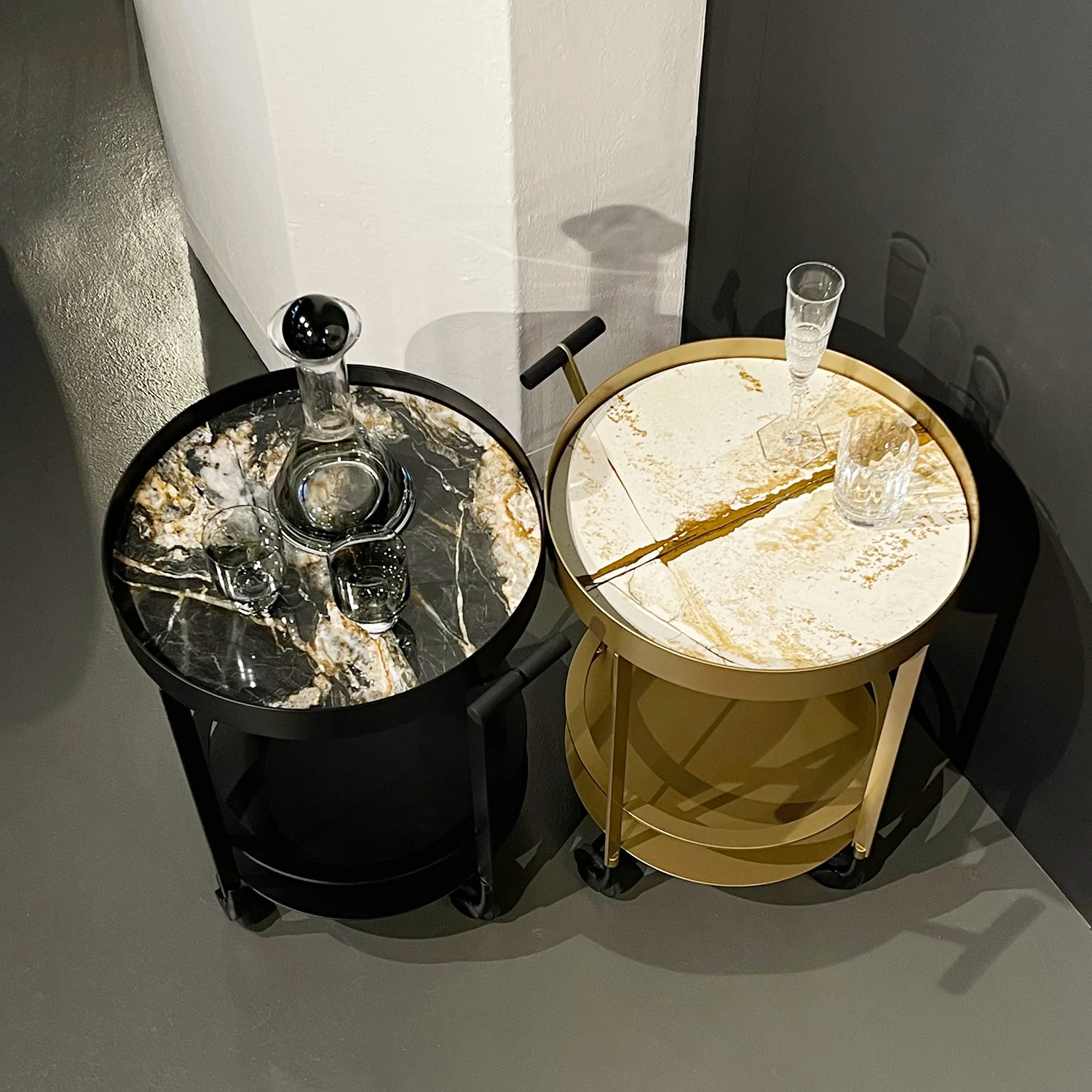 draenert | day bar trolley | belvedere polished stone + black frame - Image 10