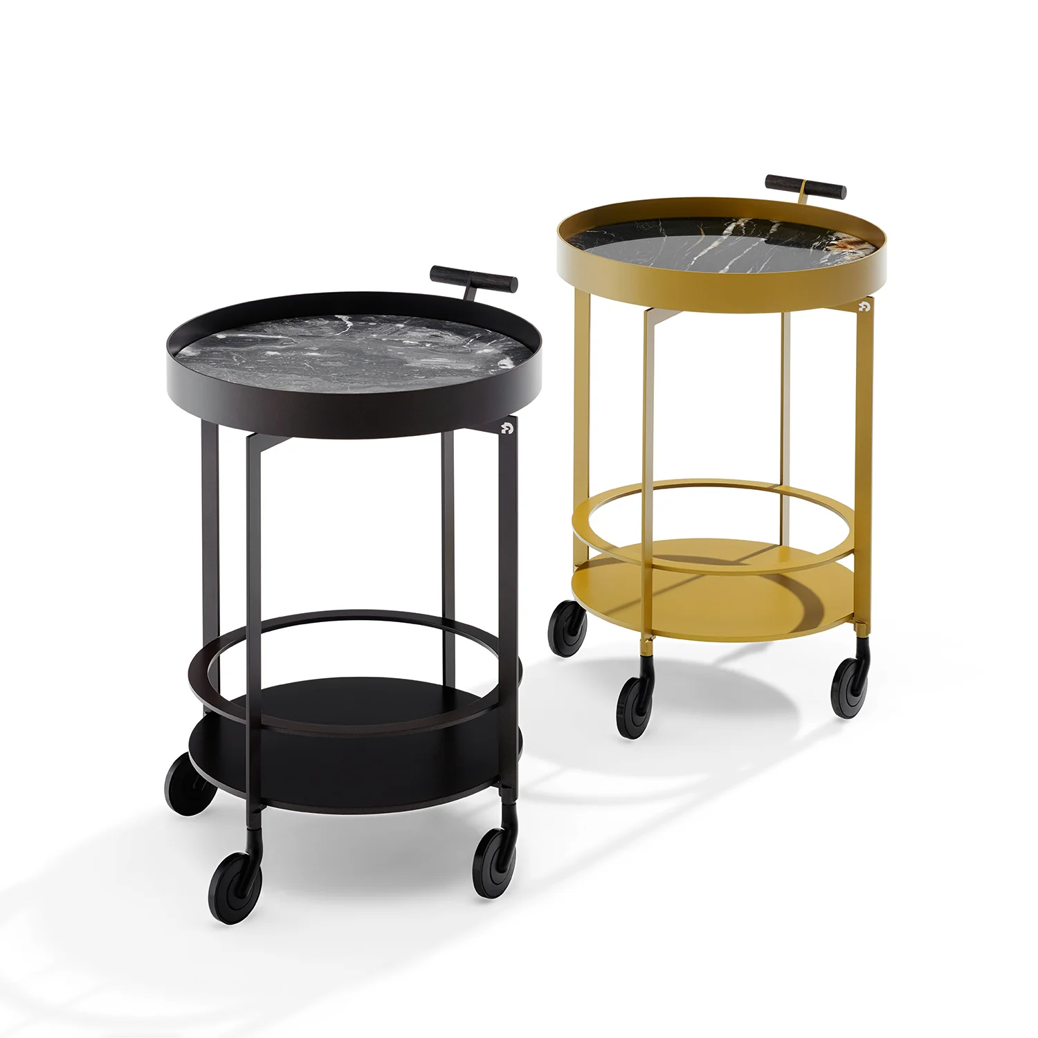 draenert | day bar trolley | belvedere polished stone + black frame - Image 8