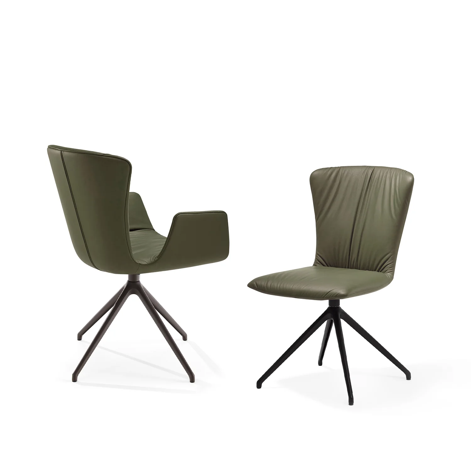 draenert | dexter chair | swivel base | black leather + charmelle cloud 55 - Image 6