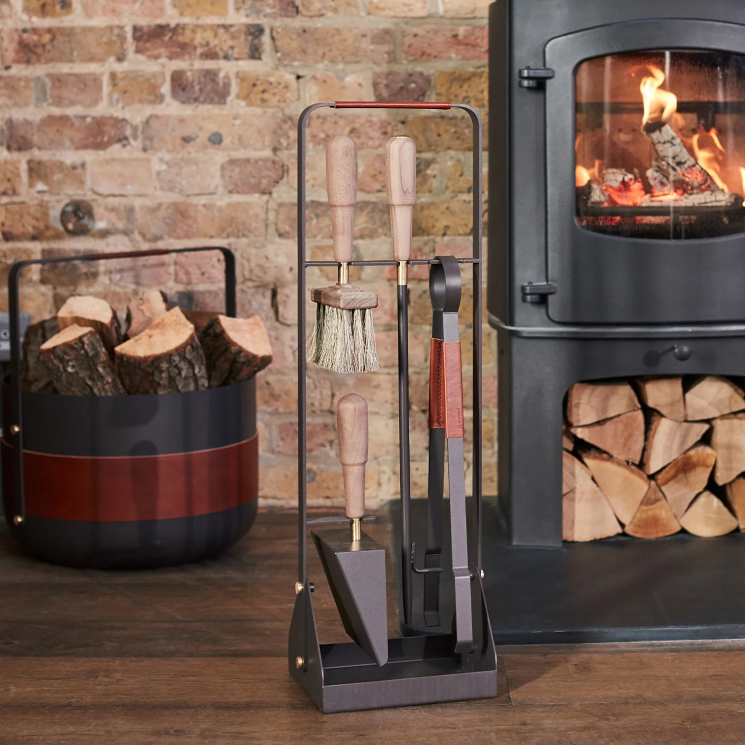 eldvarm | emma fire companion set with leather | havane - Image 3