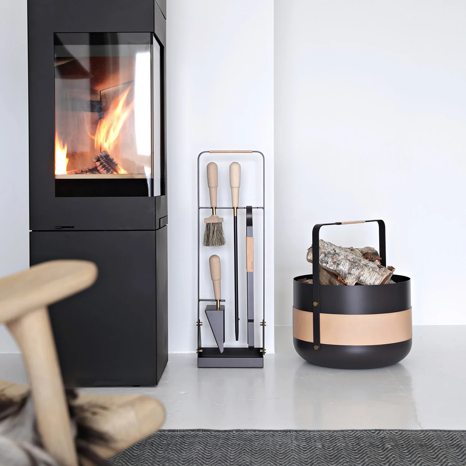 eldvarm | emma fire shovel + brush | classique beech - DC - Image 3