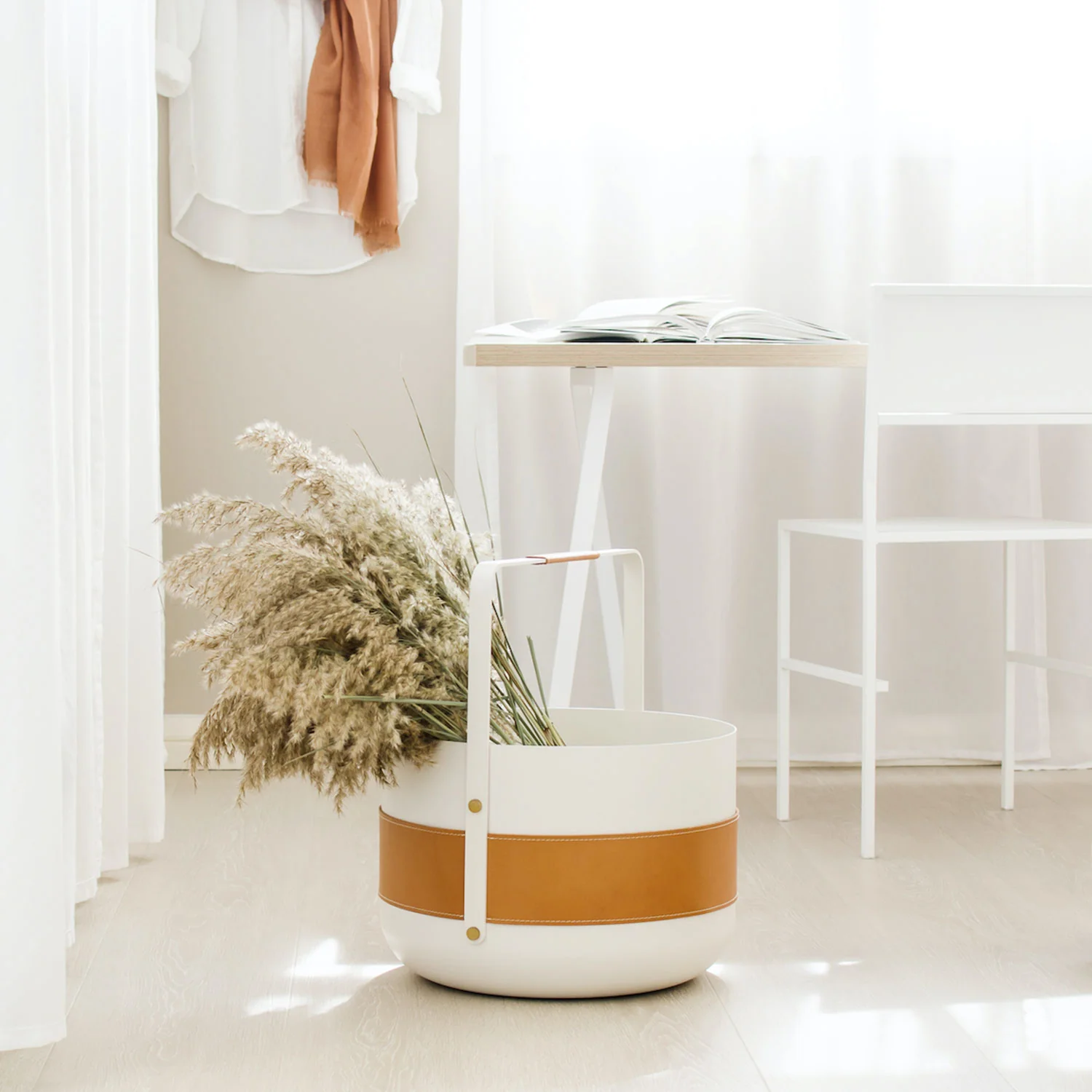 eldvarm | emma wood basket | blanc - Image 4