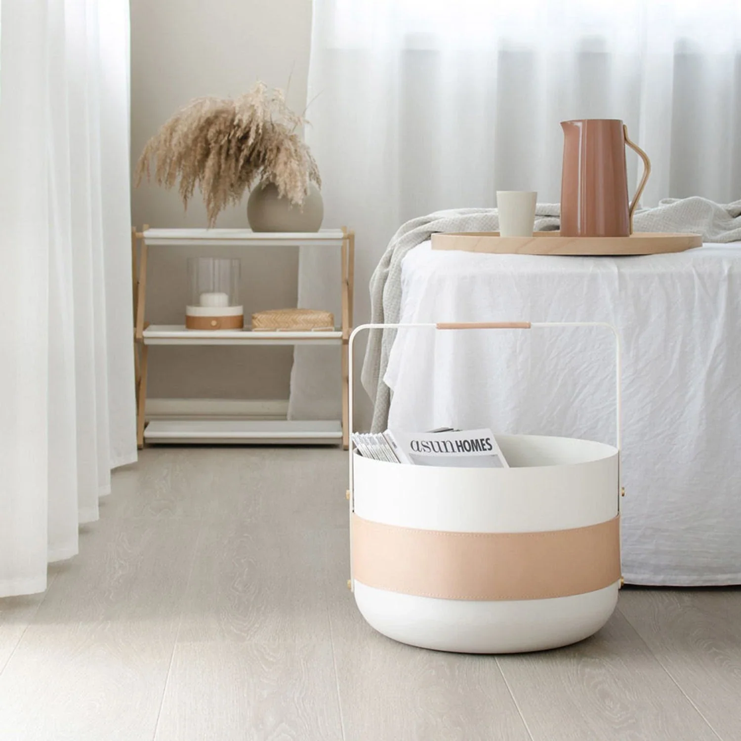 eldvarm | emma wood basket | blanc - Image 5