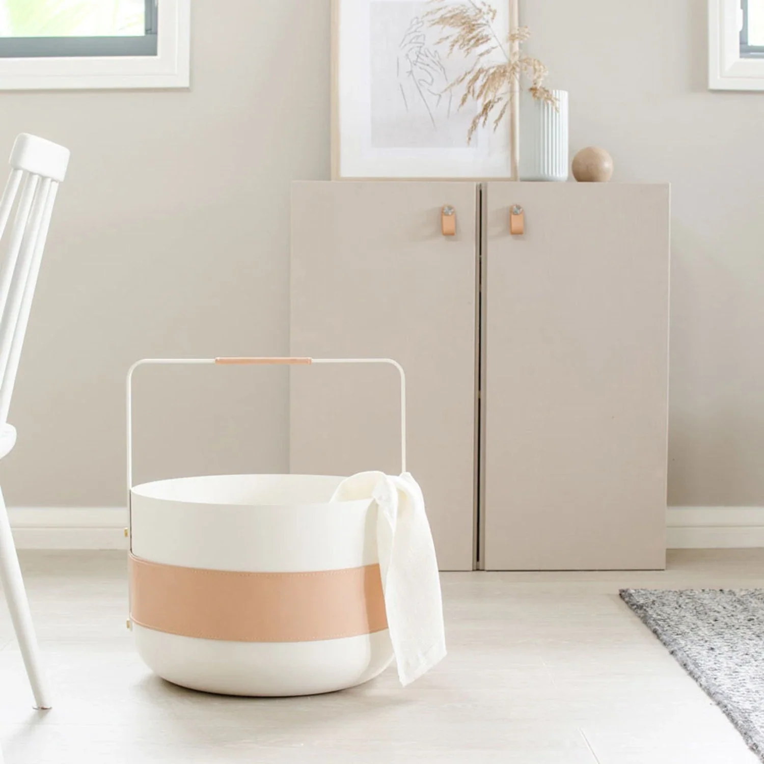 eldvarm | emma wood basket | blanc - Image 6