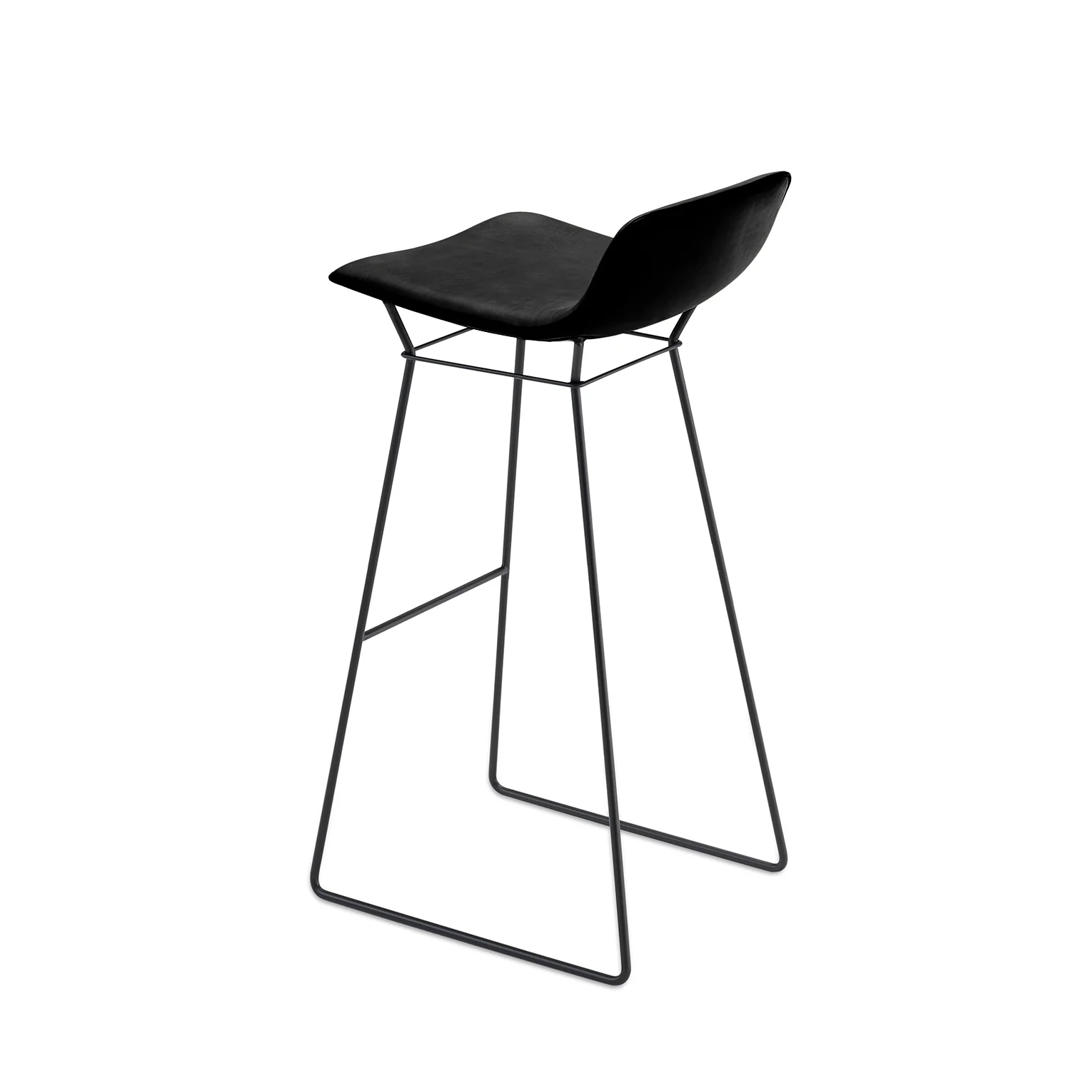 freifrau | amelie barstool low | wire frame deep black | orient ebony (black) leather - Image 2