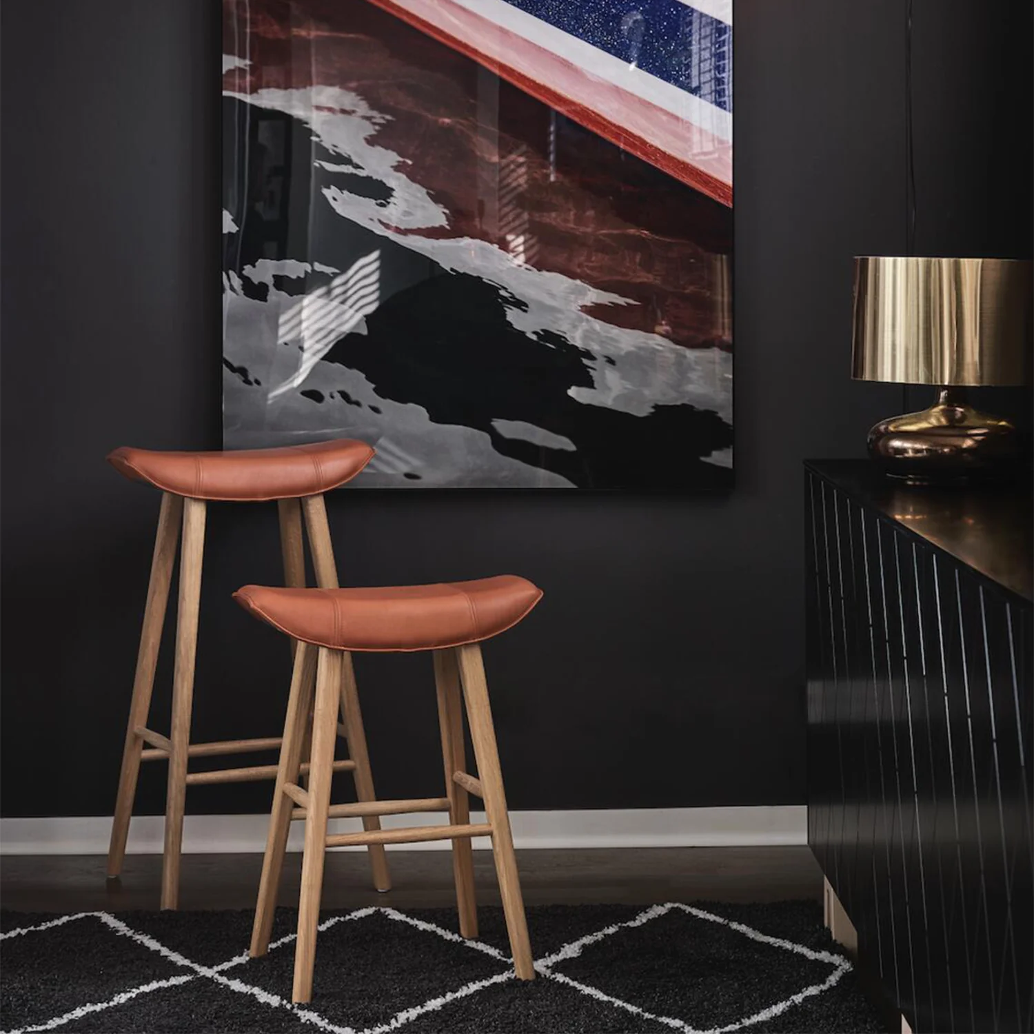 freifrau | kya kitchen stool 63cm | muscat cacao leather + steel bronze glaze wire frame - Image 11