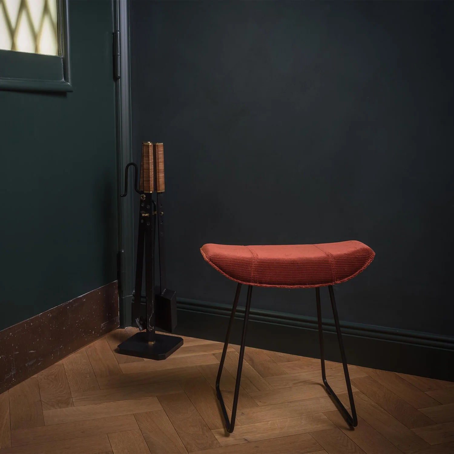 freifrau | kya kitchen stool 63cm | muscat cacao leather + steel bronze glaze wire frame - Image 12