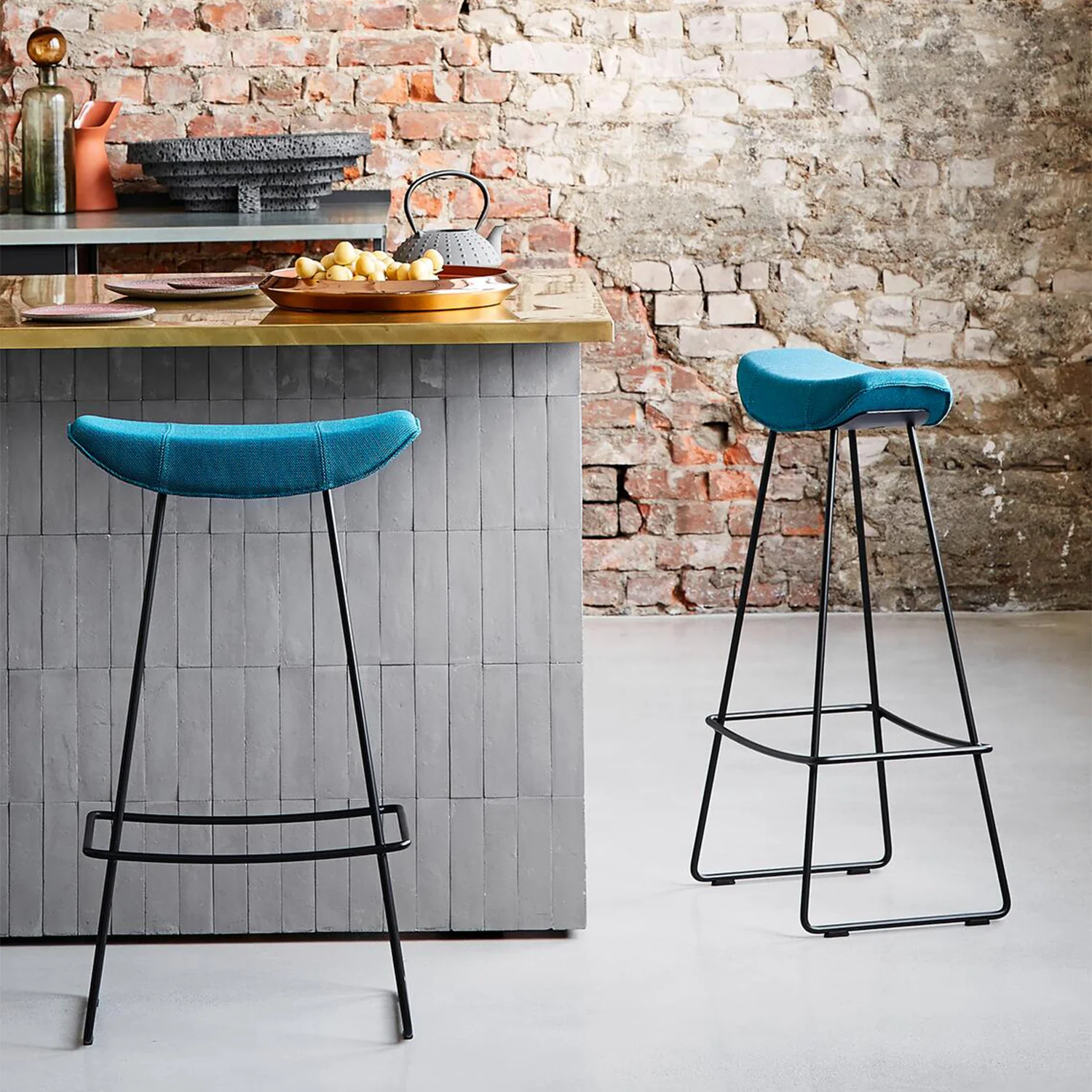 freifrau | kya kitchen stool 63cm | muscat cacao leather + steel bronze glaze wire frame - Image 7
