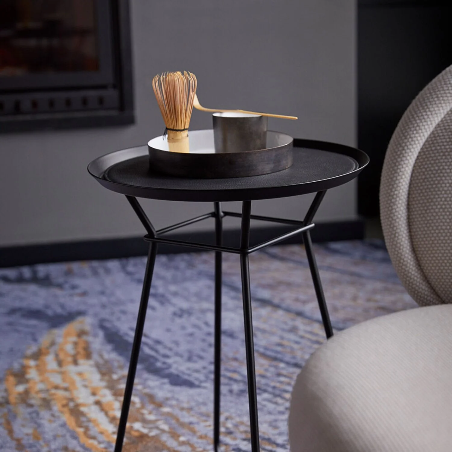 freifrau | leya coffee table with leather inlay | small | black - Image 5