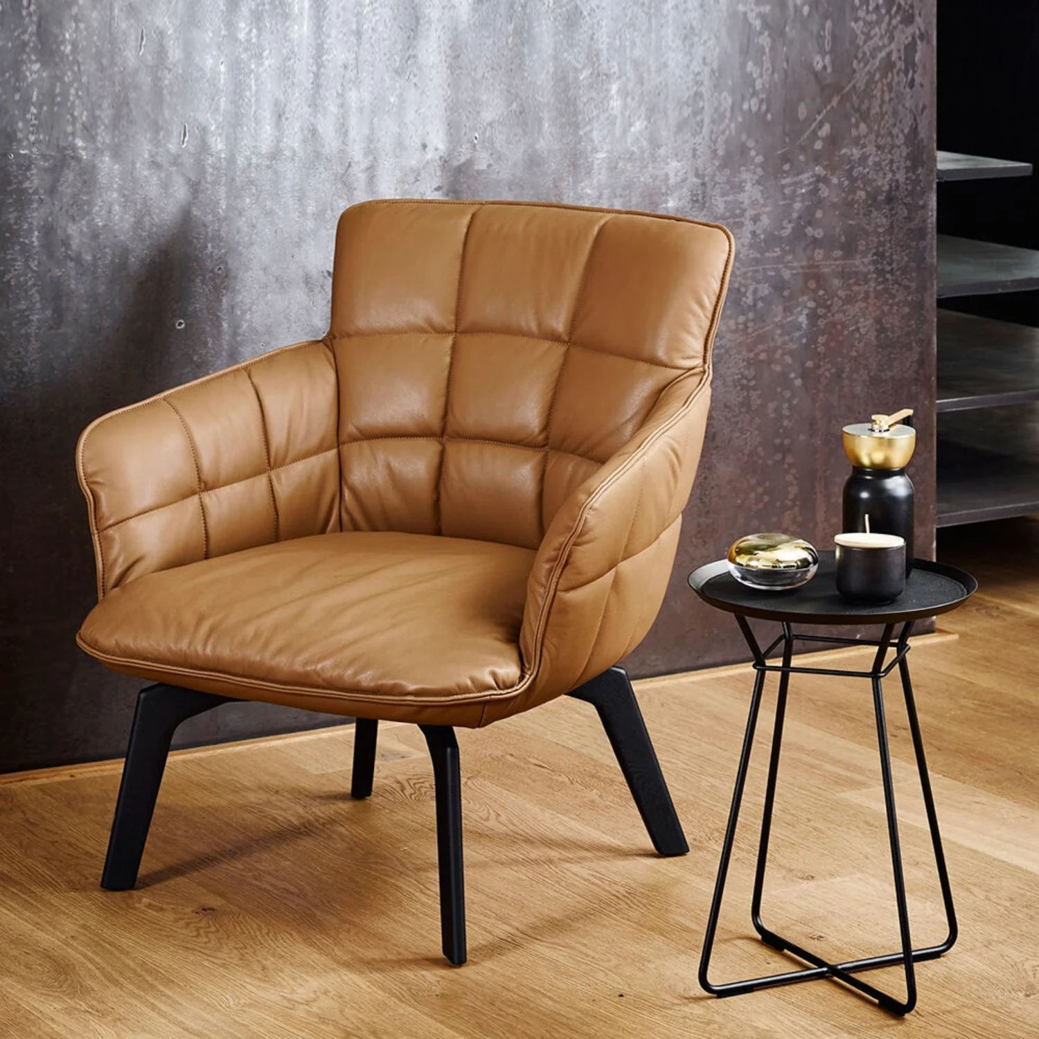 freifrau | leya coffee table with leather inlay | small | black - Image 7
