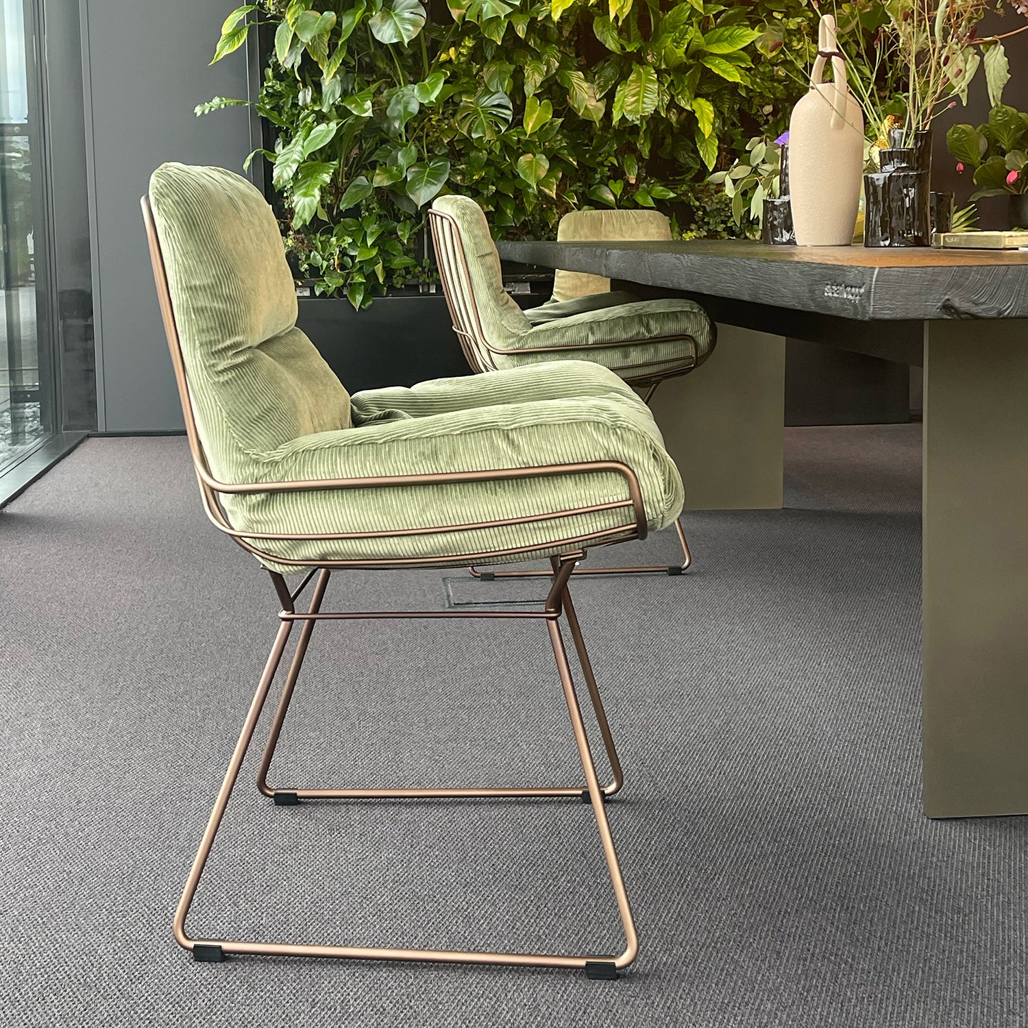 freifrau | leyasol indoor armchair low | riga sauge + steel copper glaze frame - Image 2