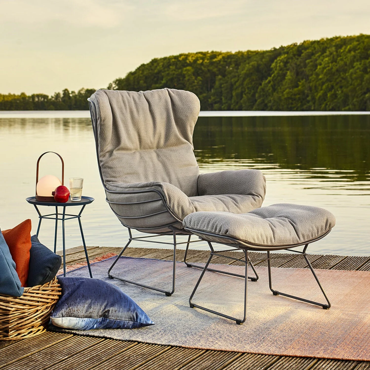 freifrau | leyasol outdoor ottoman | lopi ash + black frame - Image 2