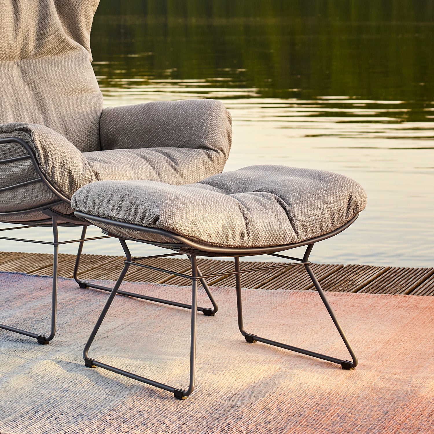 freifrau | leyasol outdoor ottoman | lopi ash + black frame - Image 3