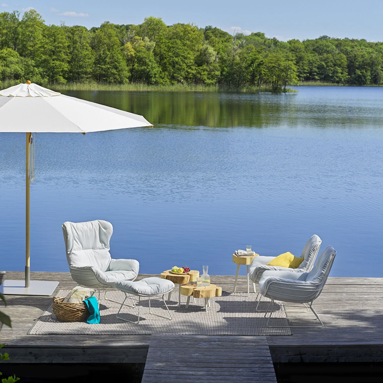 freifrau | leyasol outdoor ottoman | lopi beldi + grey white frame - Image 3