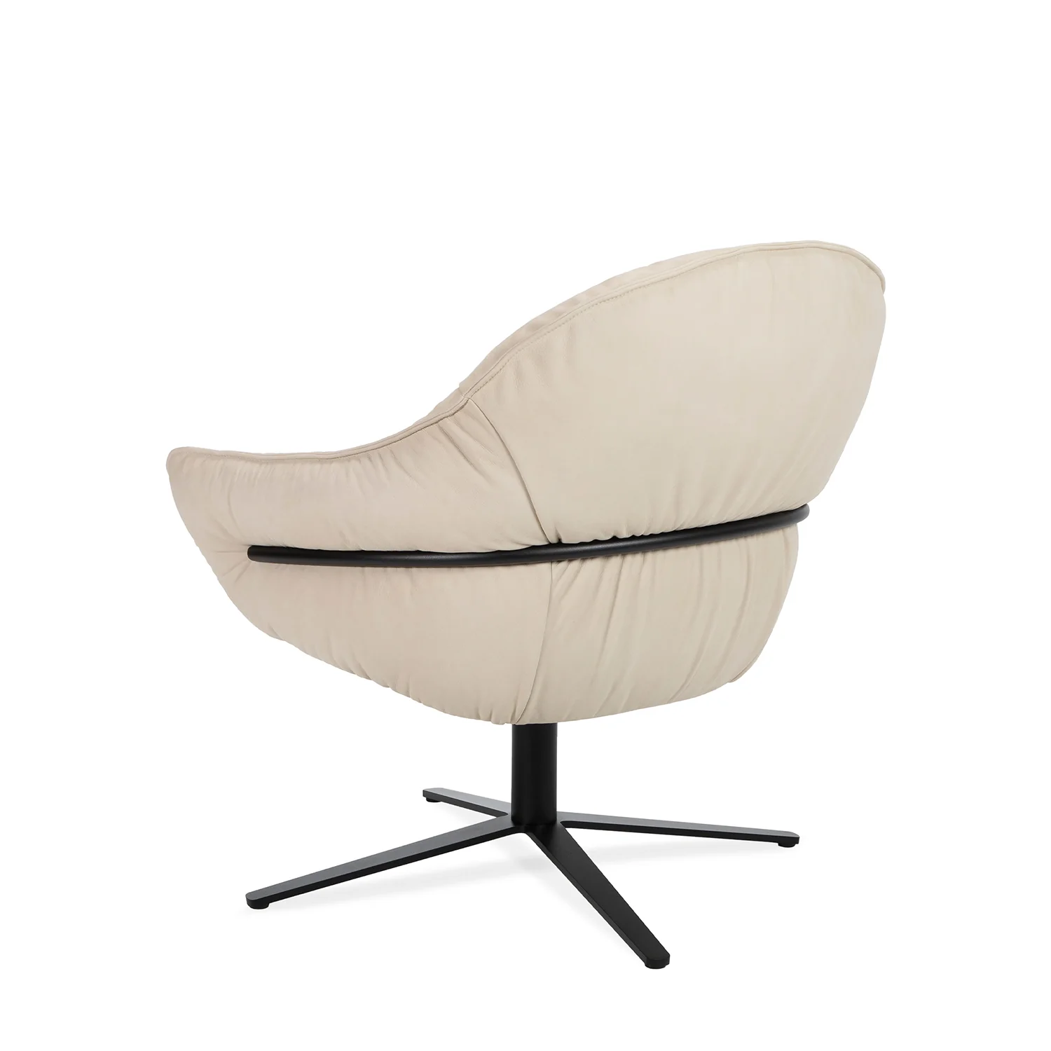 freifrau | marie lounge chair | x-base with rocker + tilting mechanism | adamo + eva tabacco + deep black frame - Image 10