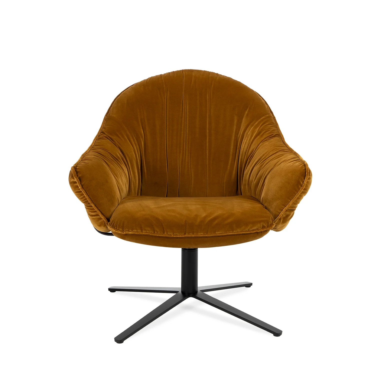 freifrau | marie lounge chair | x-base with rocker + tilting mechanism | adamo + eva tabacco + deep black frame - Image 3