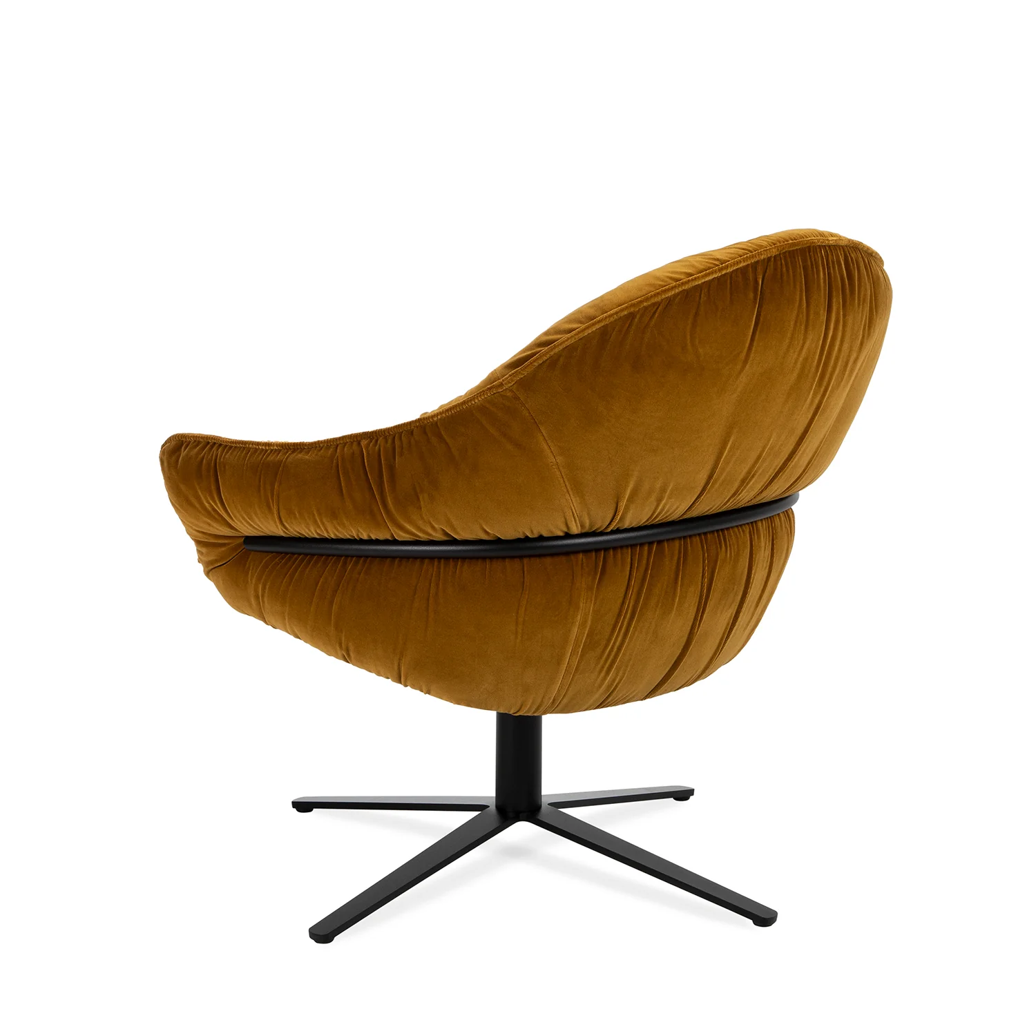 freifrau | marie lounge chair | x-base with rocker + tilting mechanism | adamo + eva tabacco + deep black frame - Image 5