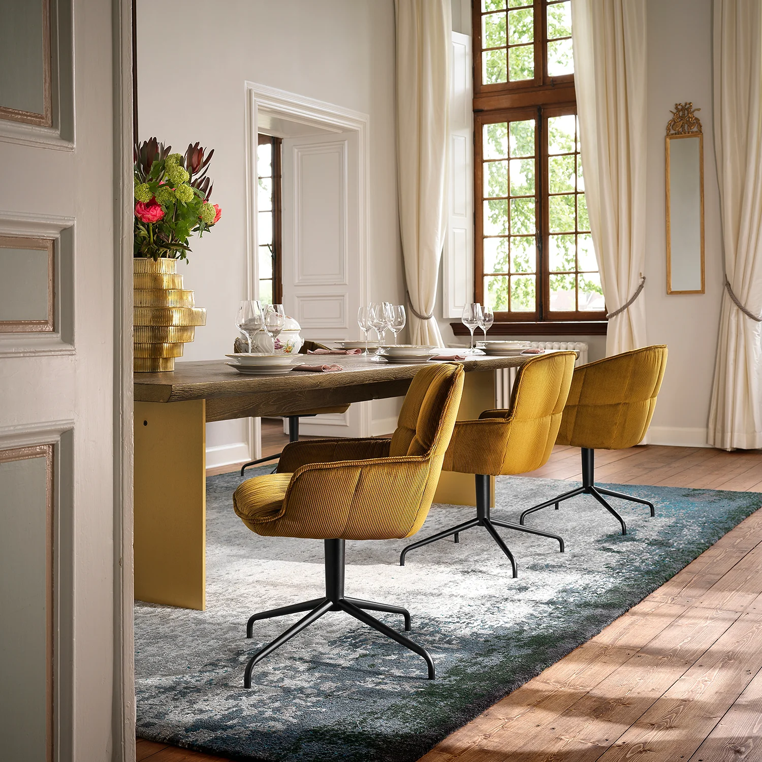 freifrau | marla armchair low | trestle leg | riga mustard - Image 5