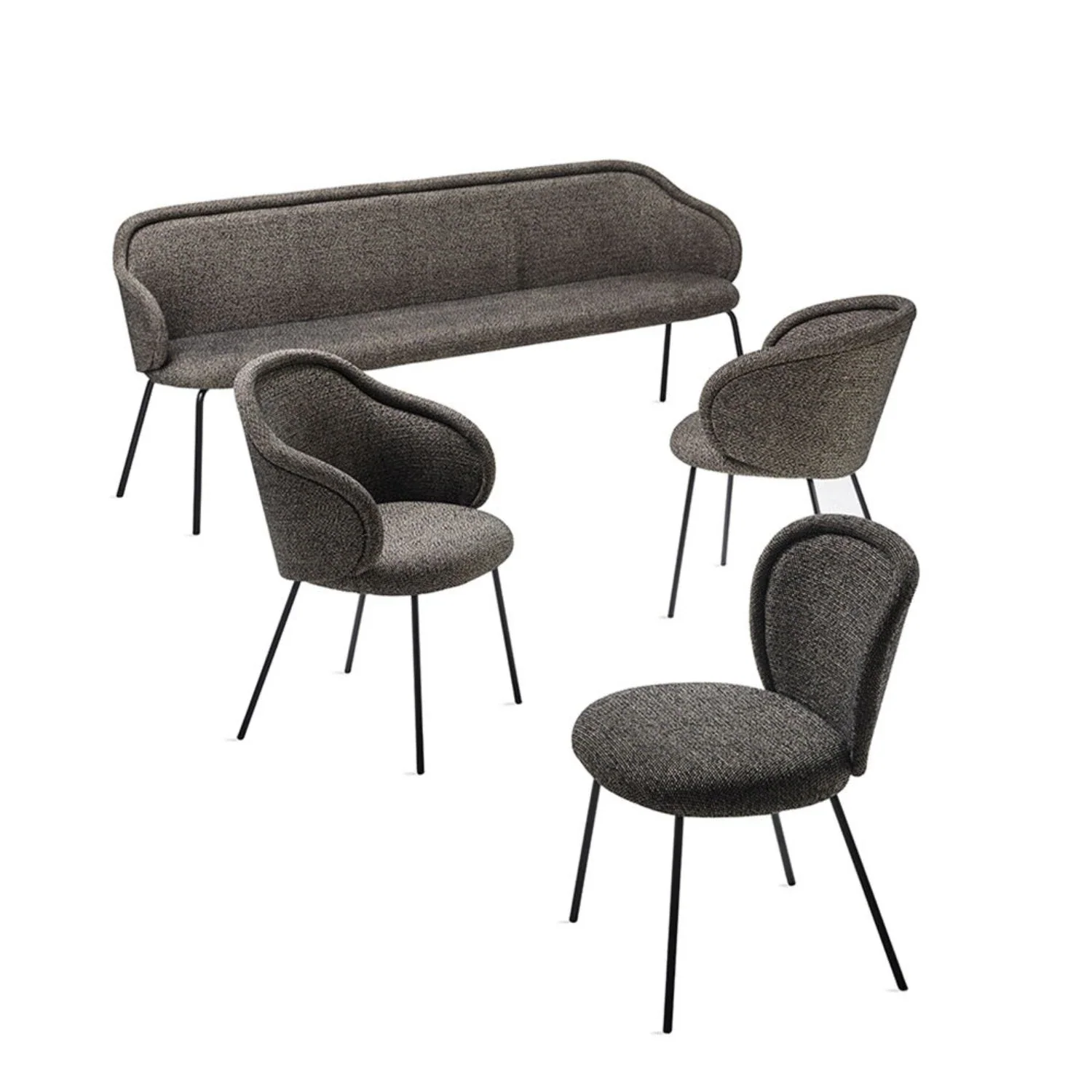 freifrau | ona curve bench 140cm | steel frame | safire 0001 - EX DISPLAY - Image 17