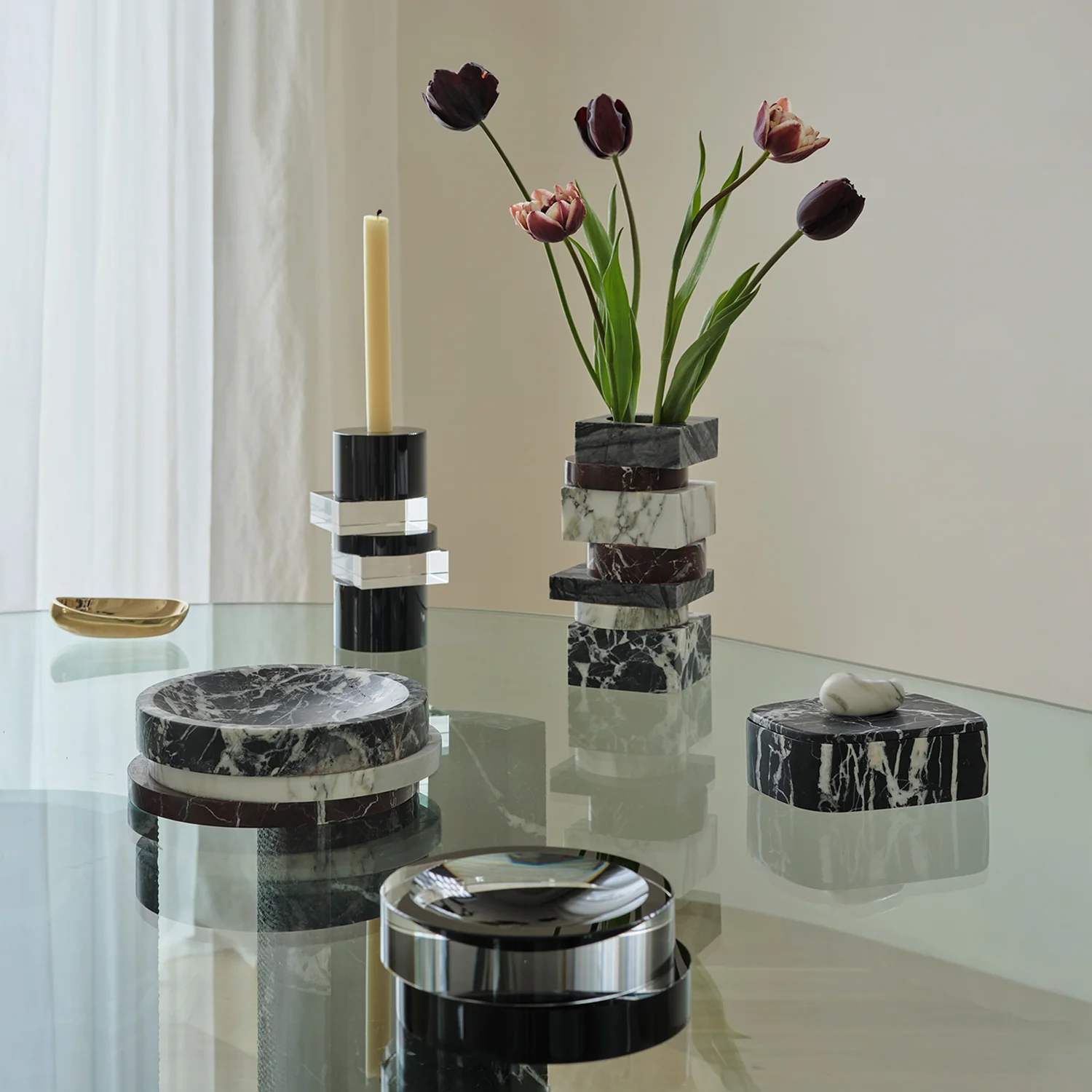 greg natale | pila vase | jurassic + merlot + arabescato + antico marble - Image 2