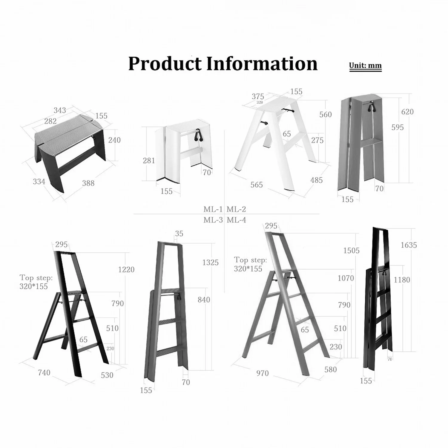 hasegawa | lucano 2 step ladder | white (japan) - LC - Image 19