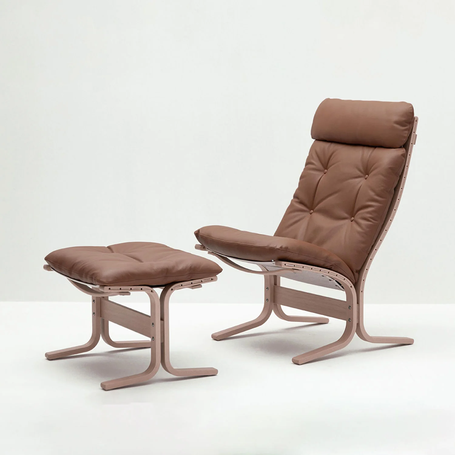 lk hjelle | siesta classic 304 footstool | oak + rustical tan leather - Image 2