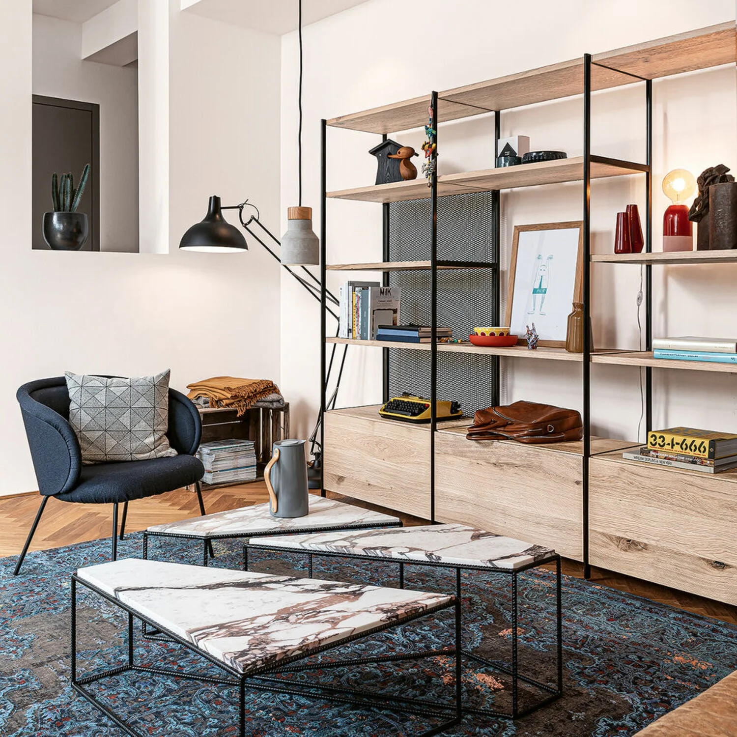 janua | bc 06 room 68 shelving system | 4x5 grid oak + black - Image 4