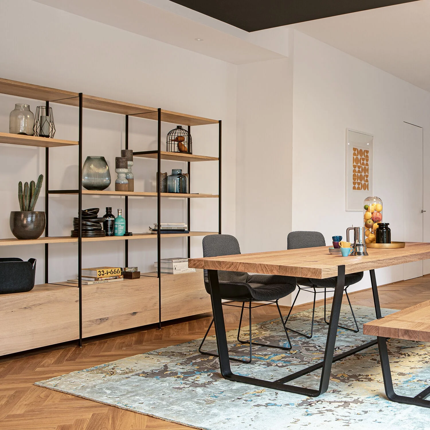 janua | bc 06 room 68 shelving system | 4x5 grid oak + black - Image 6