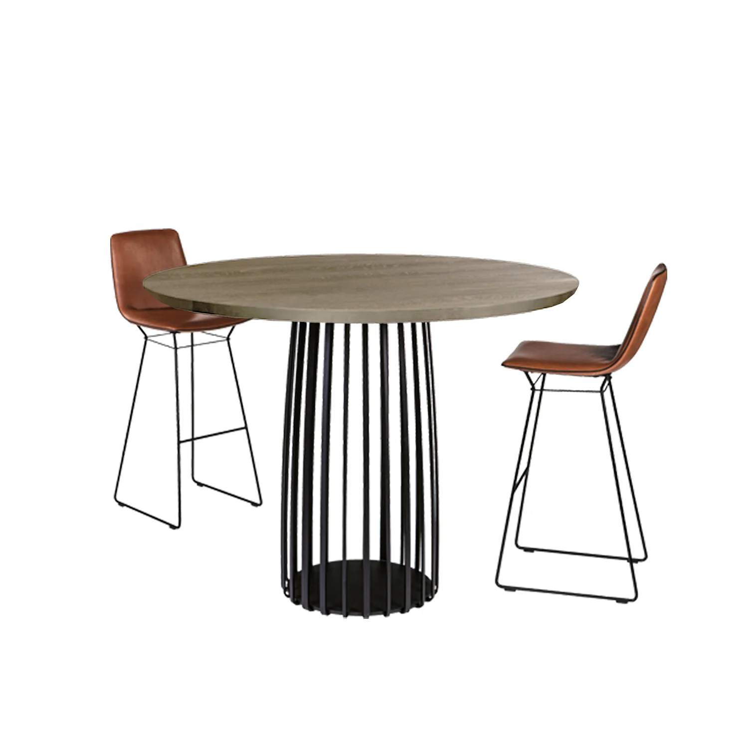 janua | bc 07 basket table high 110cm | white smoked oak + black base (indoor) - Image 3