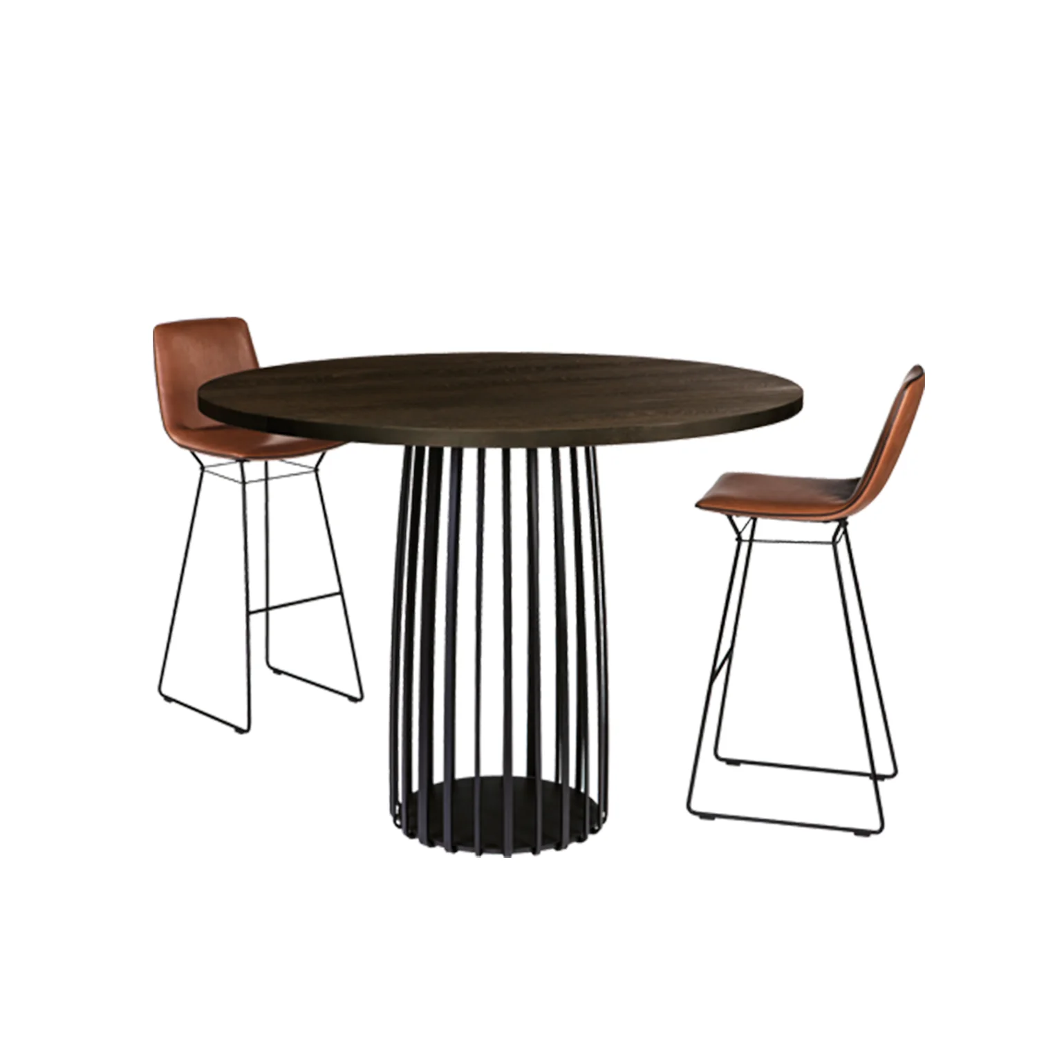 janua | bc 07 basket table high 110cm | white smoked oak + black base (indoor) - Image 5